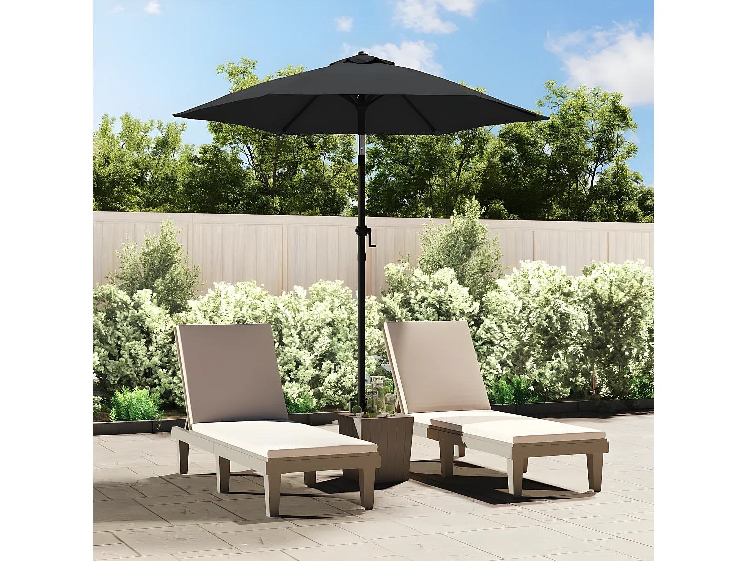 Sombrilla de aluminio gris antracita 200x224 cm ES622713