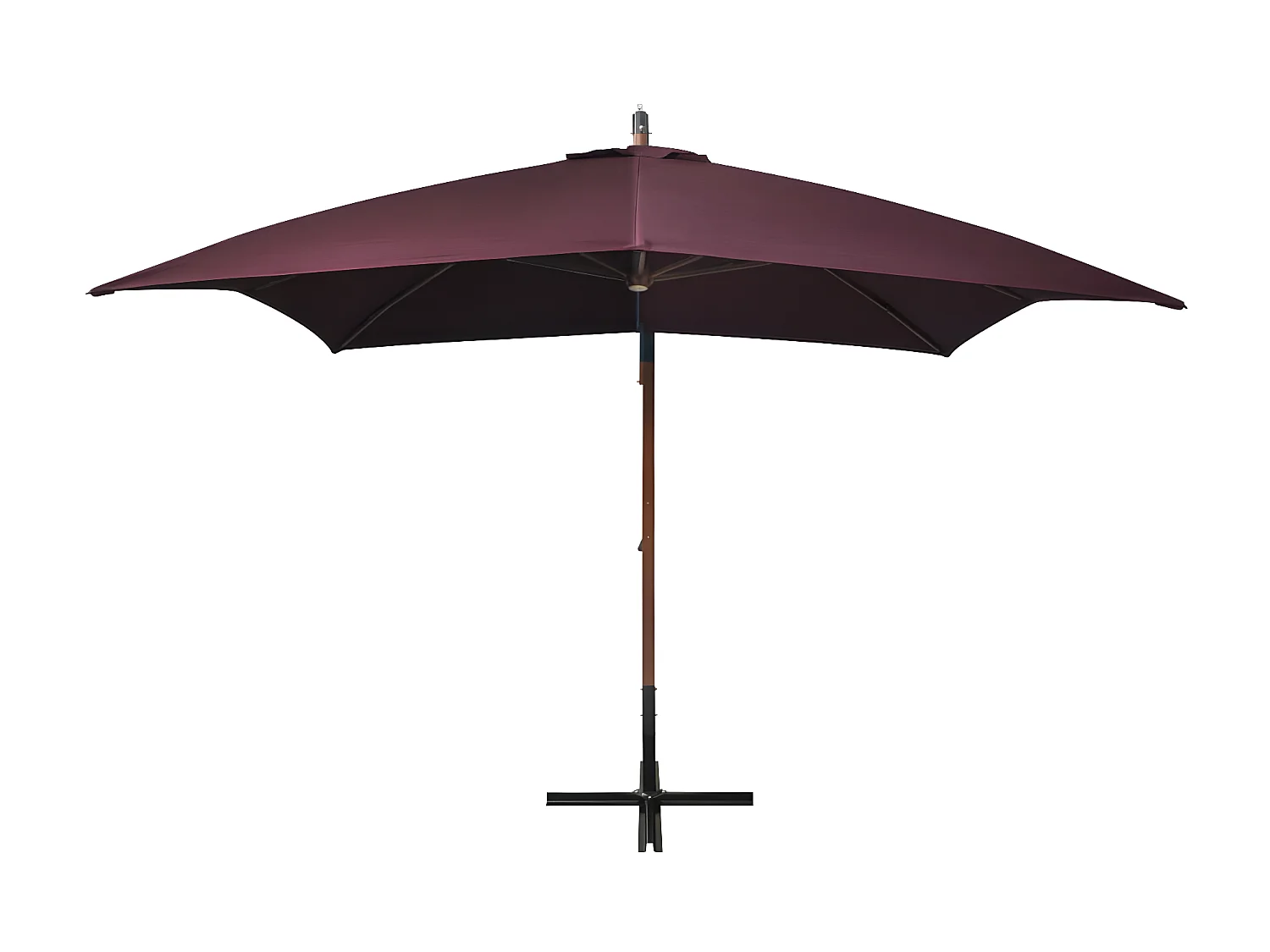 Zweefparasol met paal 3x3 m massief vurenhout bordeauxrood NL586552