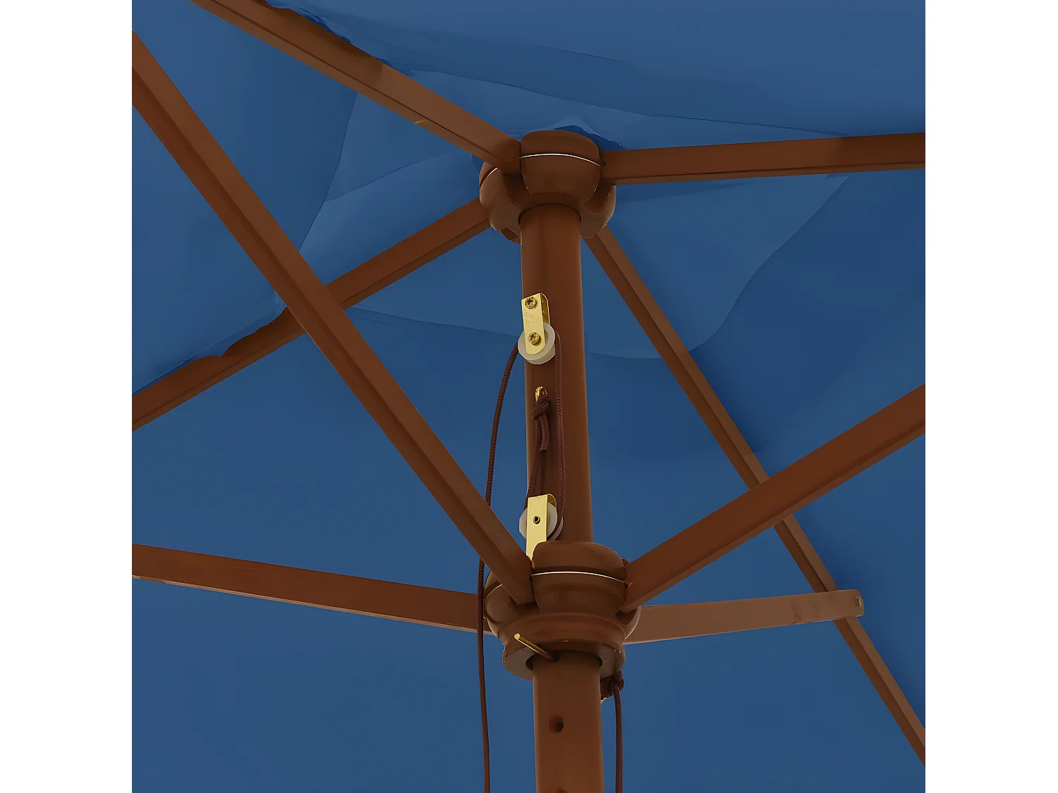 Parasol de jardin avec mât en bois bleu azuré 198x198x231 cm WVGQ8252