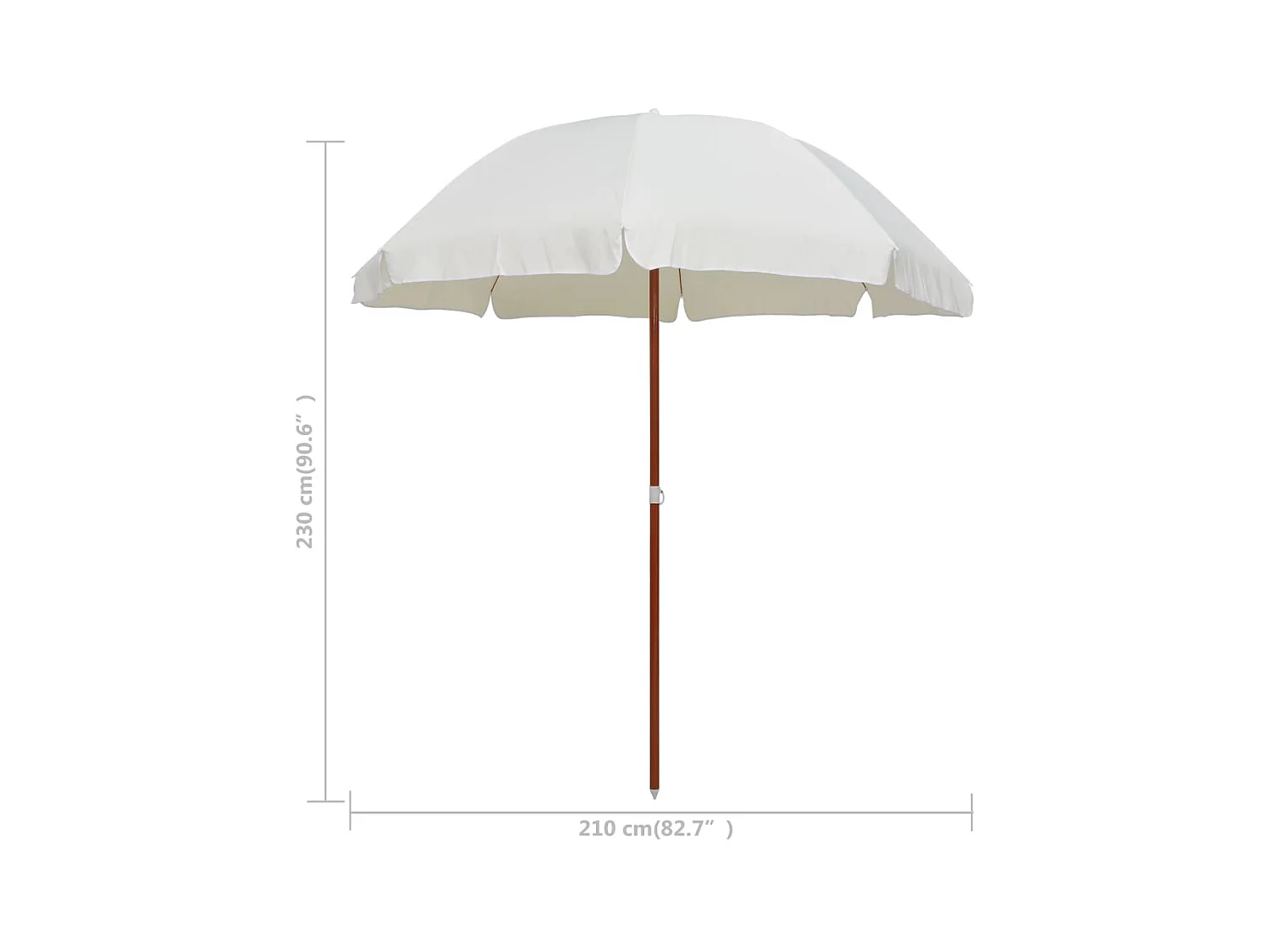 Parasol avec mât en acier 240 cm Sable WVGQ4543