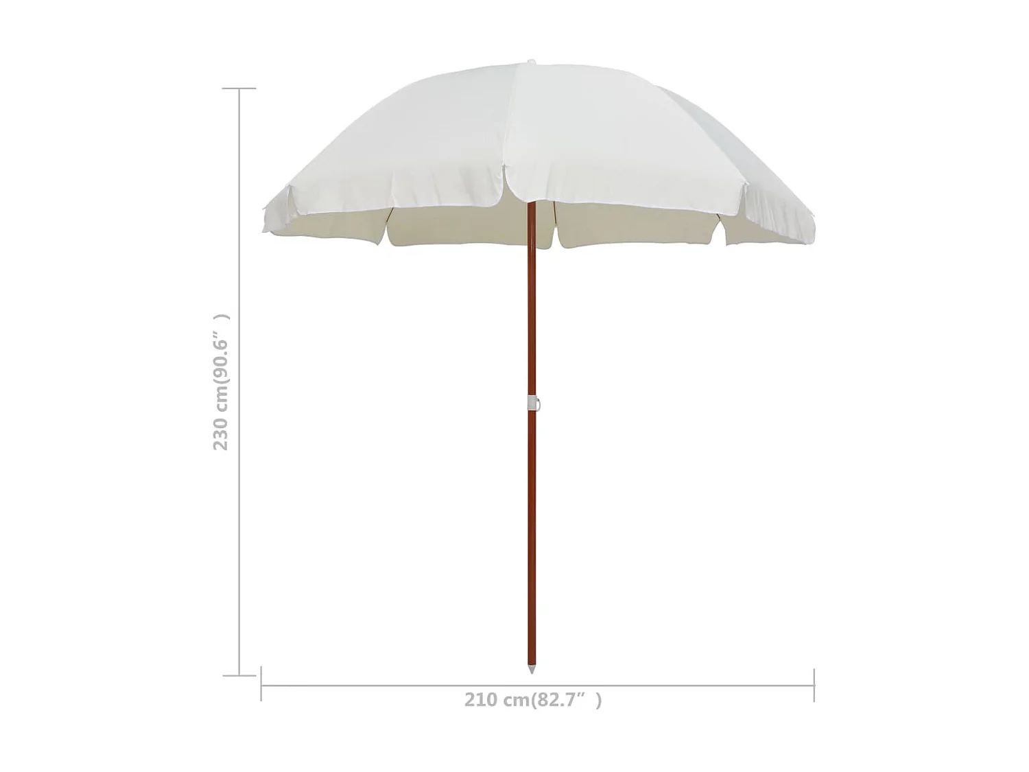 Parasol avec mât en acier 240 cm Sable WVGQ4543