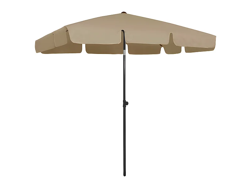 Guarda-sol de praia 200x125 cm cinzento-acastanhado PT534791