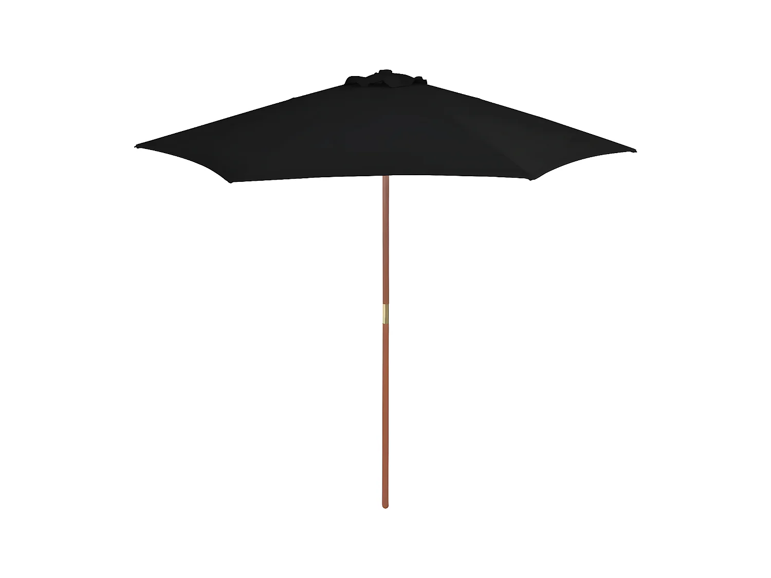 Guarda-sol de exterior com poste de madeira 270 cm preto PT365251