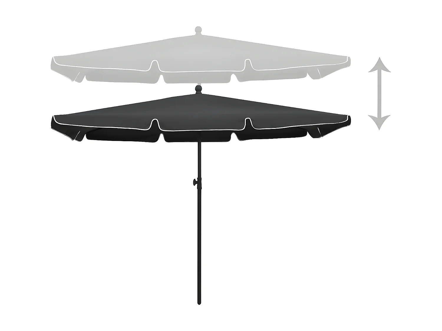 Parasol met paal 210x140 cm antracietkleurig NL783157