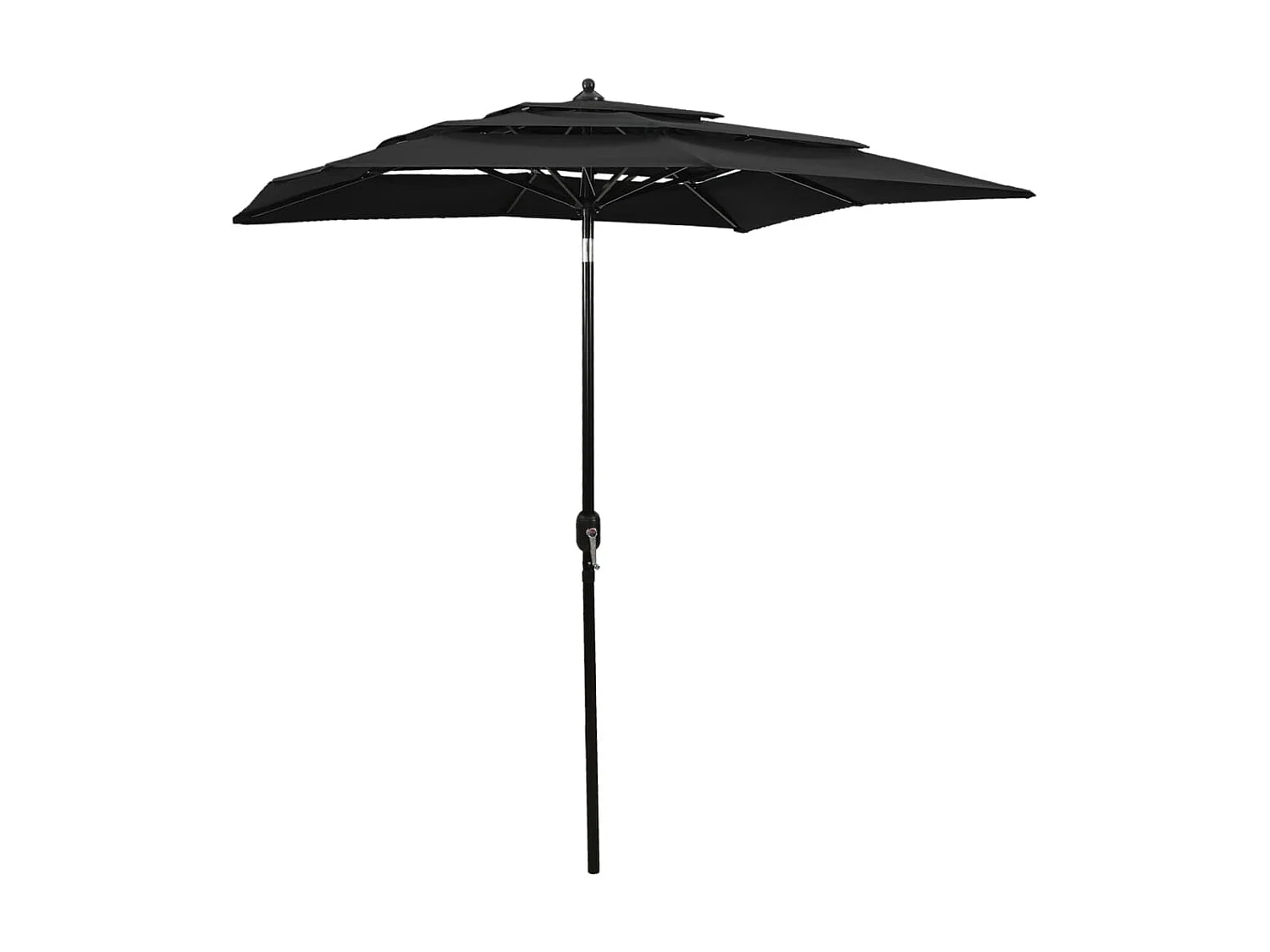 Parasol 3-laags met aluminium paal 2x2 m zwart NL803985