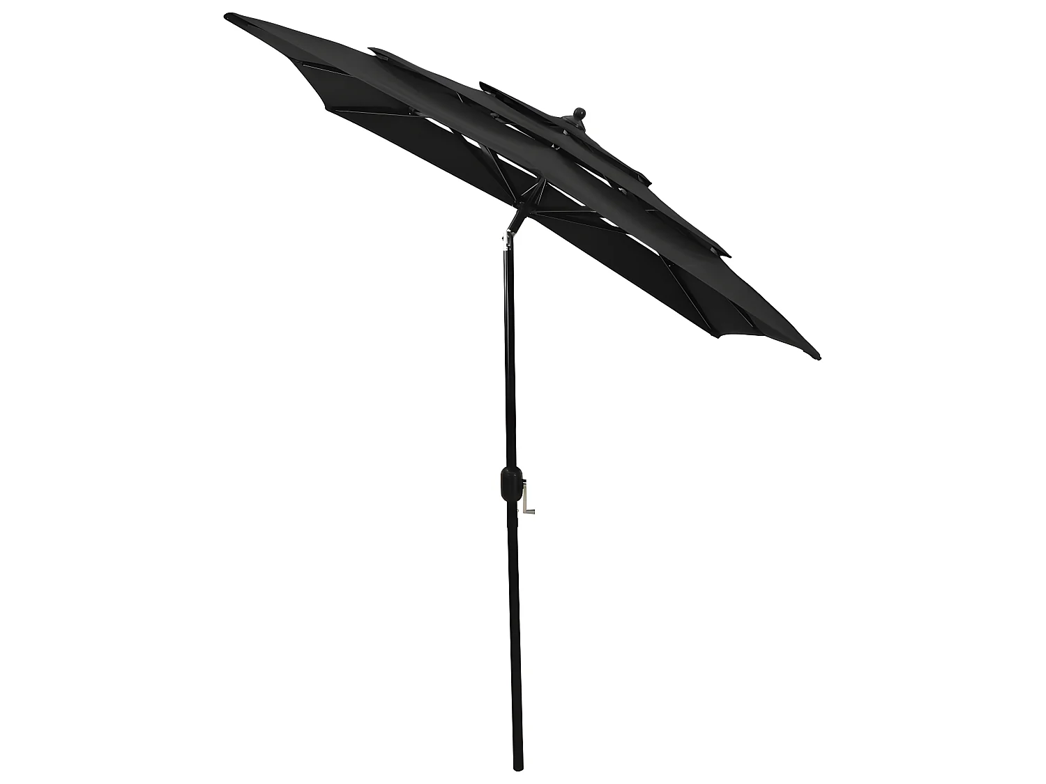 Parasol 3-laags met aluminium paal 2x2 m zwart NL803985
