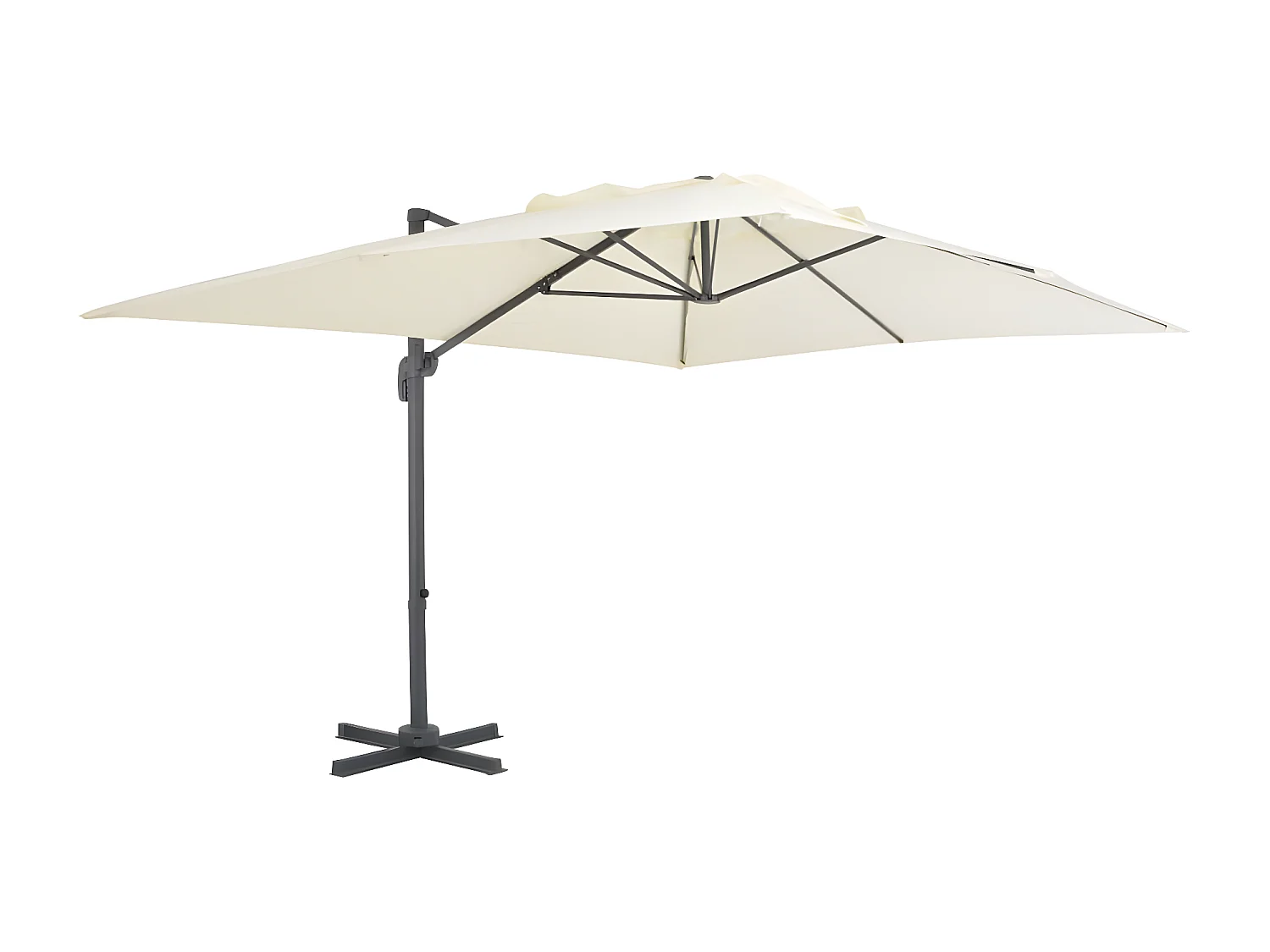 Parasol en porte-à-faux avec mât en aluminium 400x300 cm Sable GWE1972