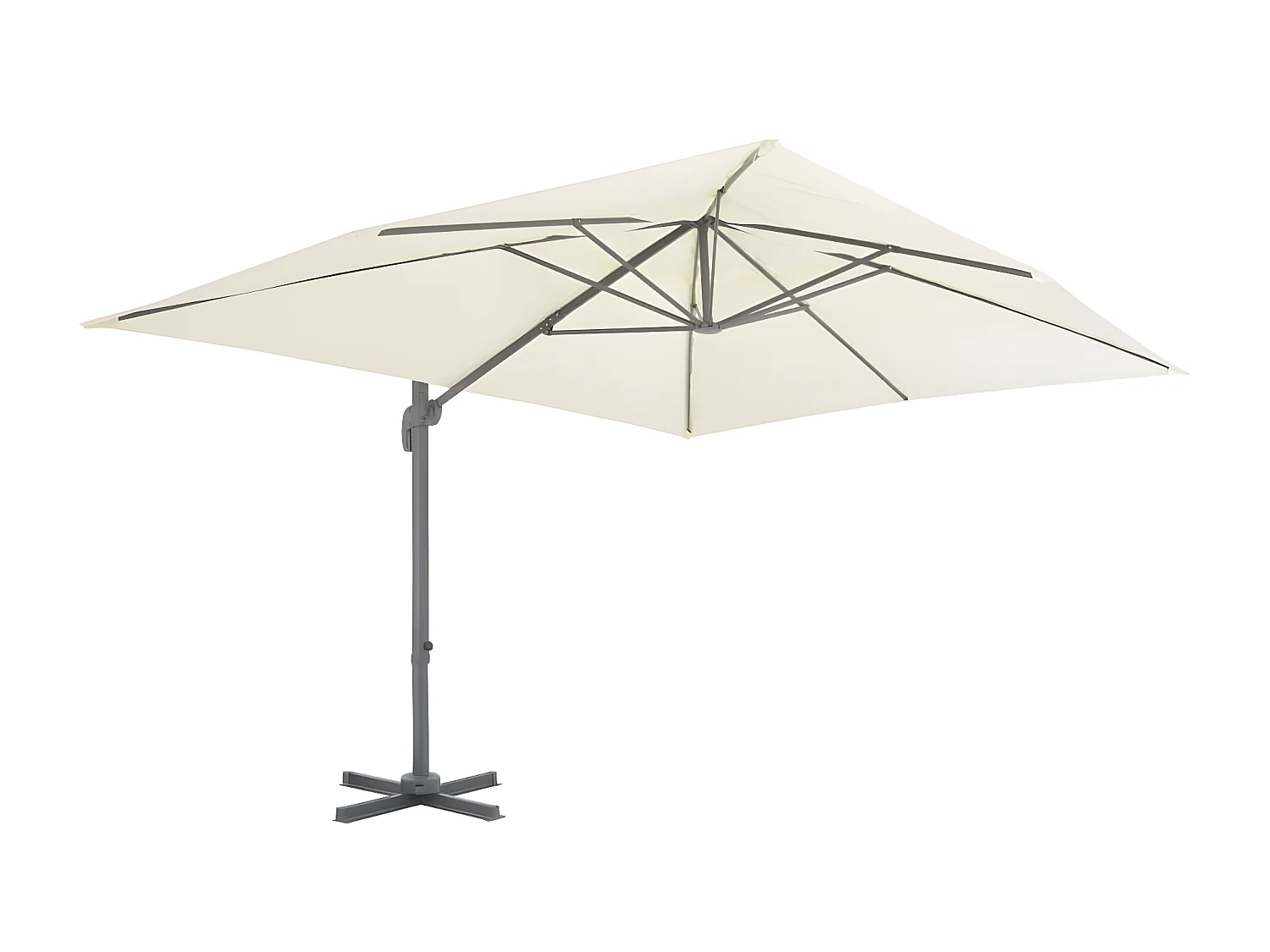 Parasol en porte-à-faux avec mât en aluminium 400x300 cm Sable GWE1972