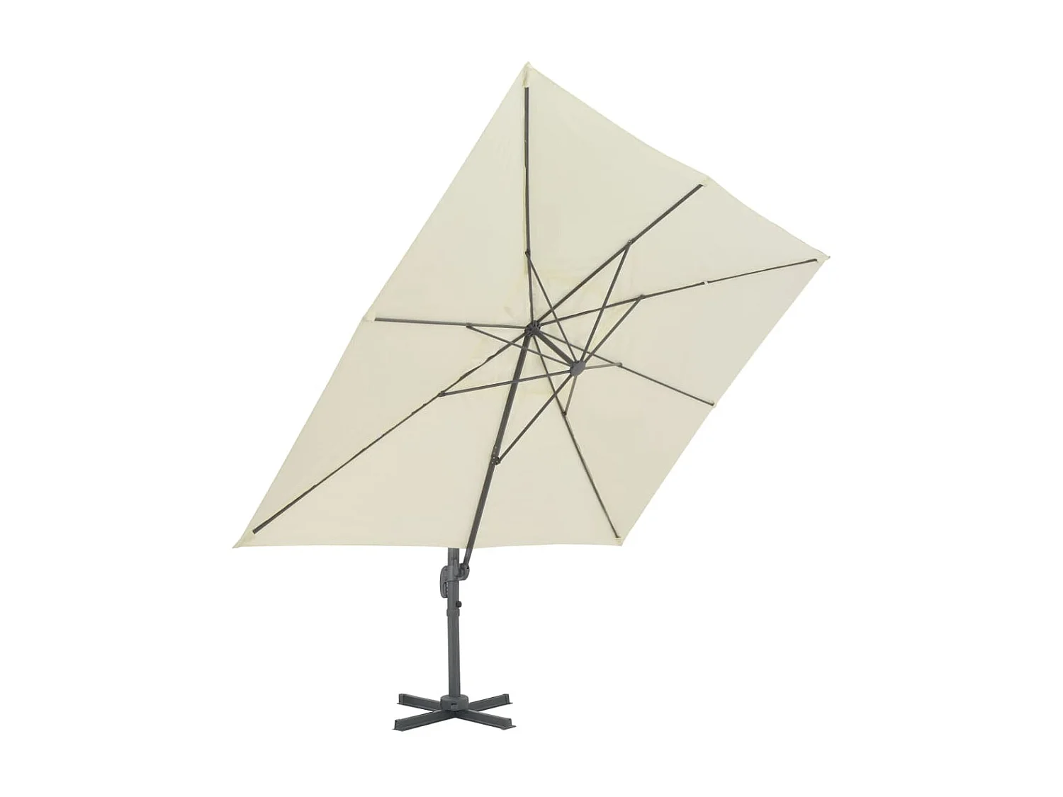 Parasol en porte-à-faux avec mât en aluminium 400x300 cm Sable GWE1972