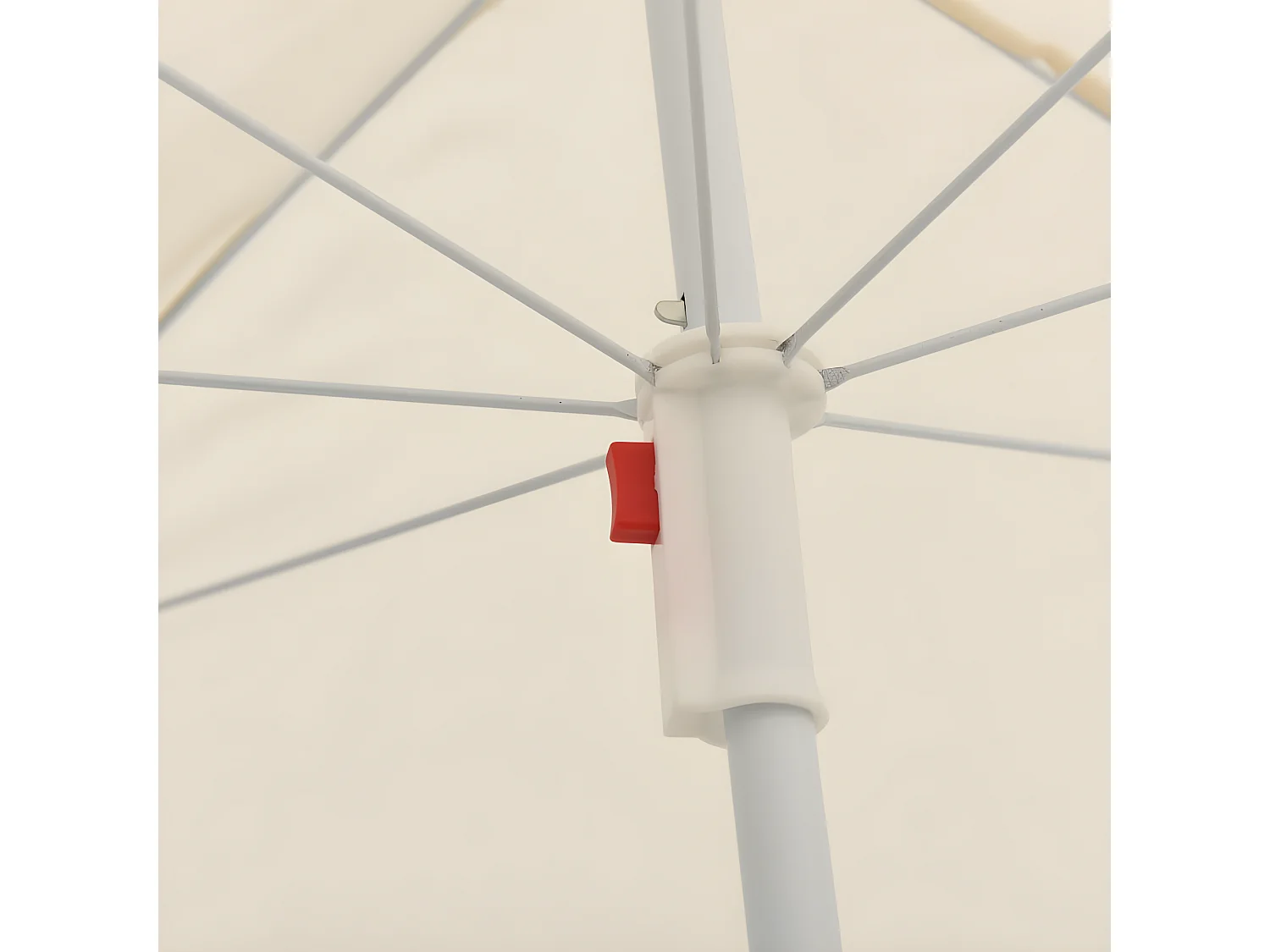 Guarda-sol de exterior com poste de aço 180 cm cor areia PT911523