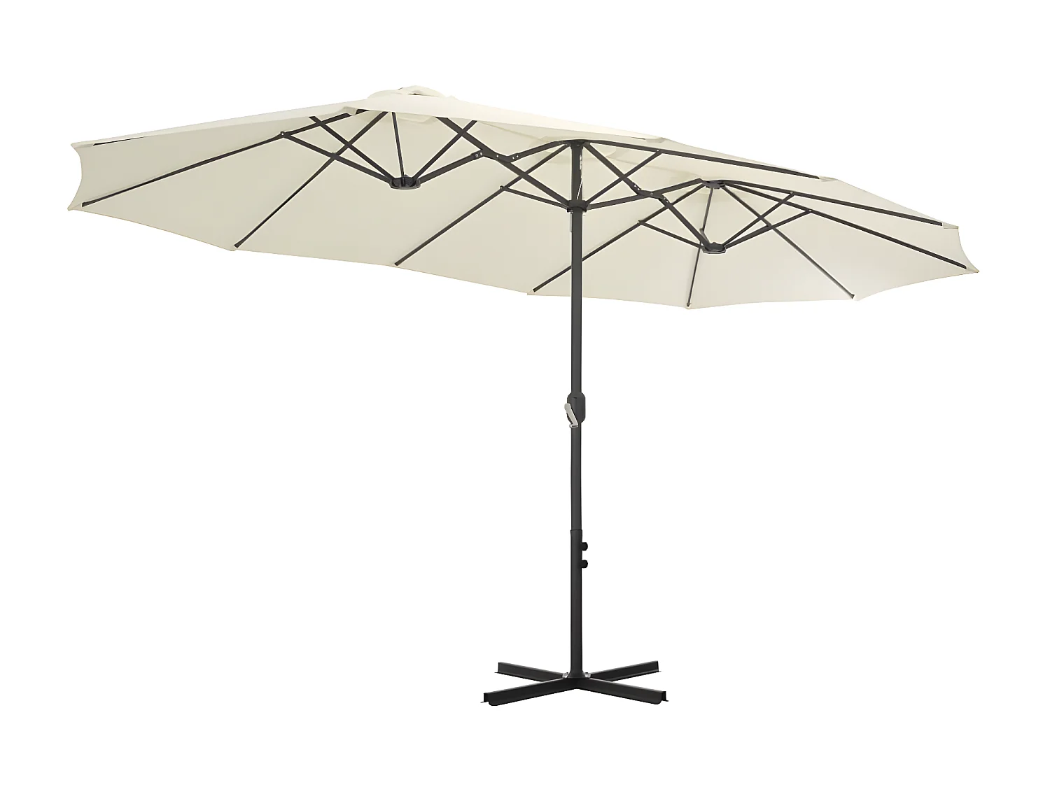 Sombrilla de jardín con palo de aluminio 460x270 cm arena ES842800