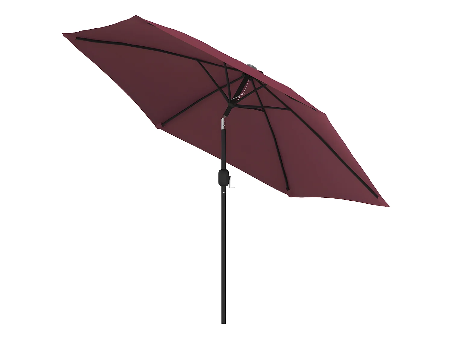 Parasol d'extérieur avec LED et mât en acier 300 cm Bordeaux WVGQ7798