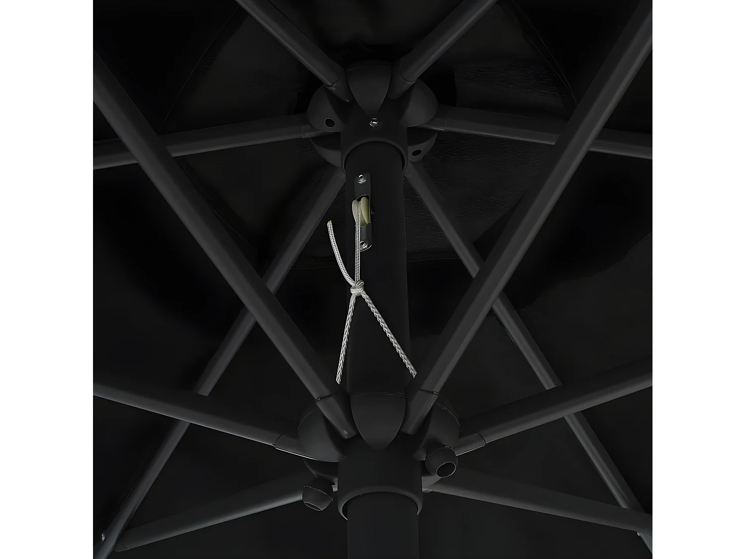 Parasol avec LED et mât en aluminium 270 cm Noir WVGQ9864