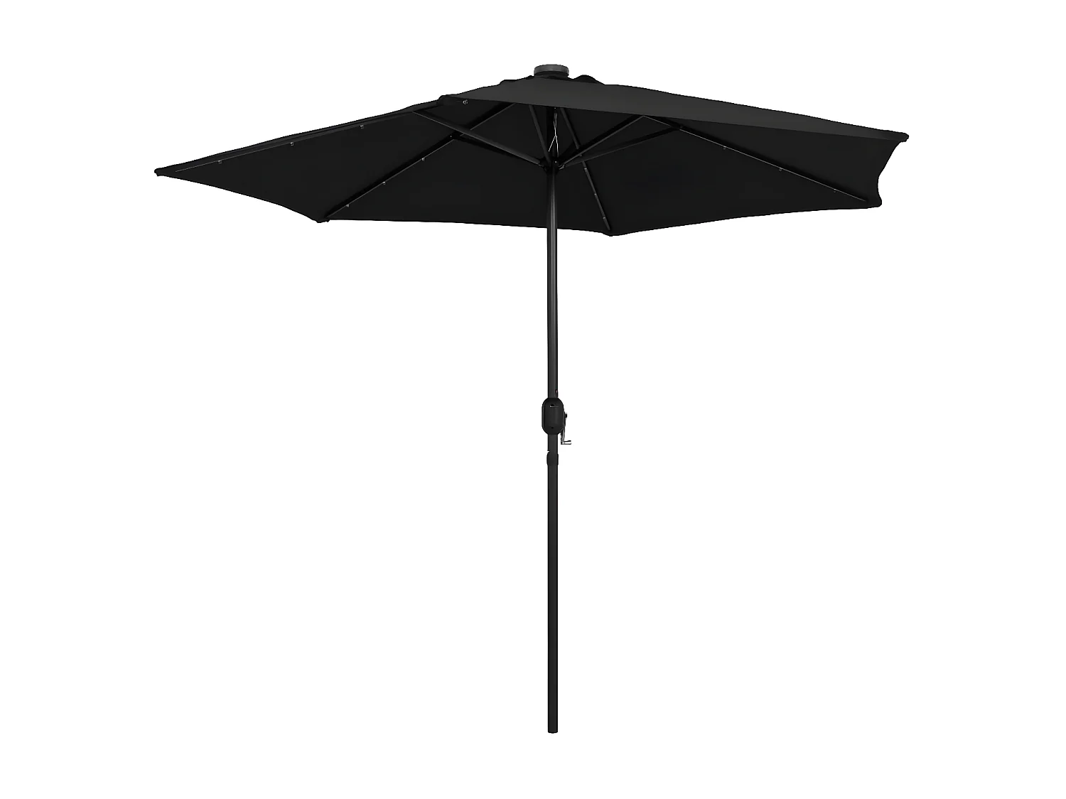 Parasol avec LED et mât en aluminium 270 cm Noir WVGQ9864