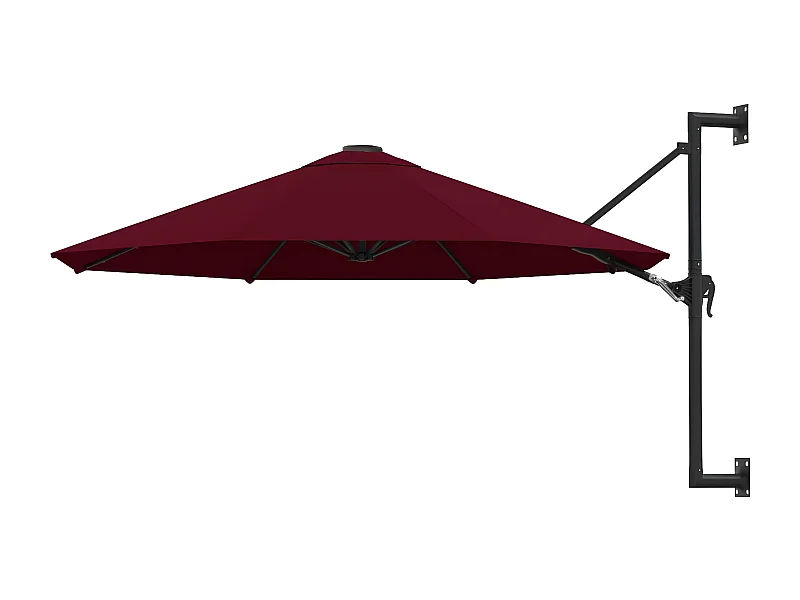 Parasol mural avec mât en métal 300 cm Bordeaux WVGQ9239