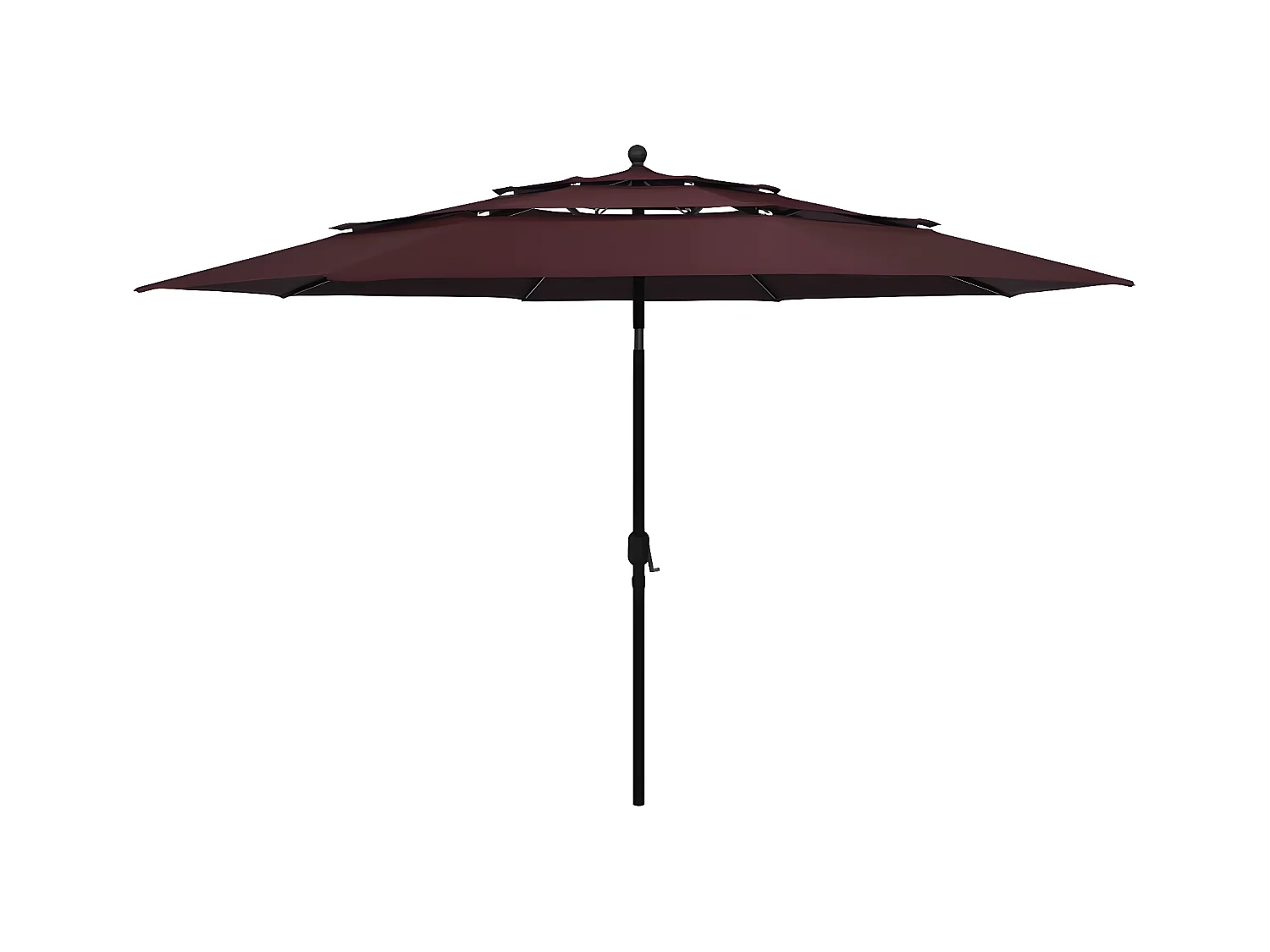 Parasol à 3 niveaux avec mât en aluminium Bordeaux 3,5 m WVGQ2571
