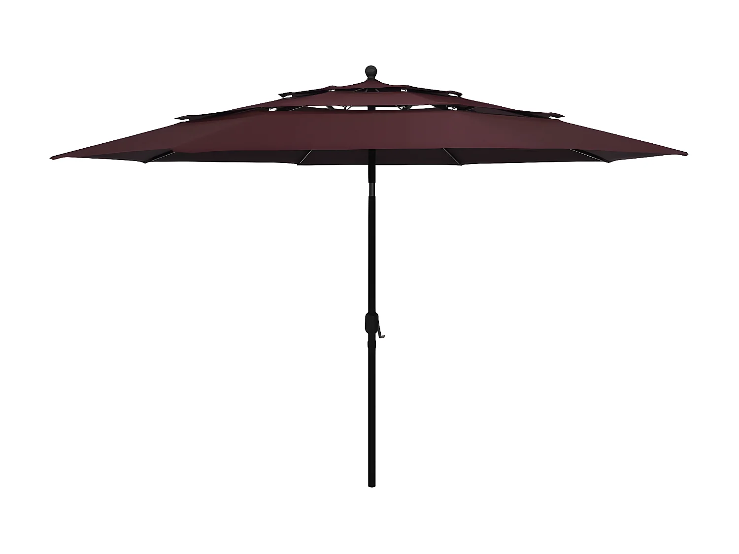 Parasol à 3 niveaux avec mât en aluminium Bordeaux 3,5 m WVGQ2571