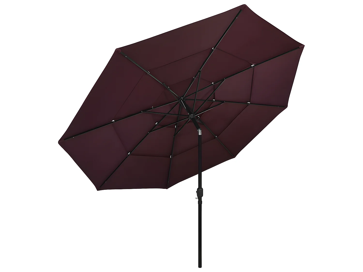 Parasol à 3 niveaux avec mât en aluminium Bordeaux 3,5 m WVGQ2571
