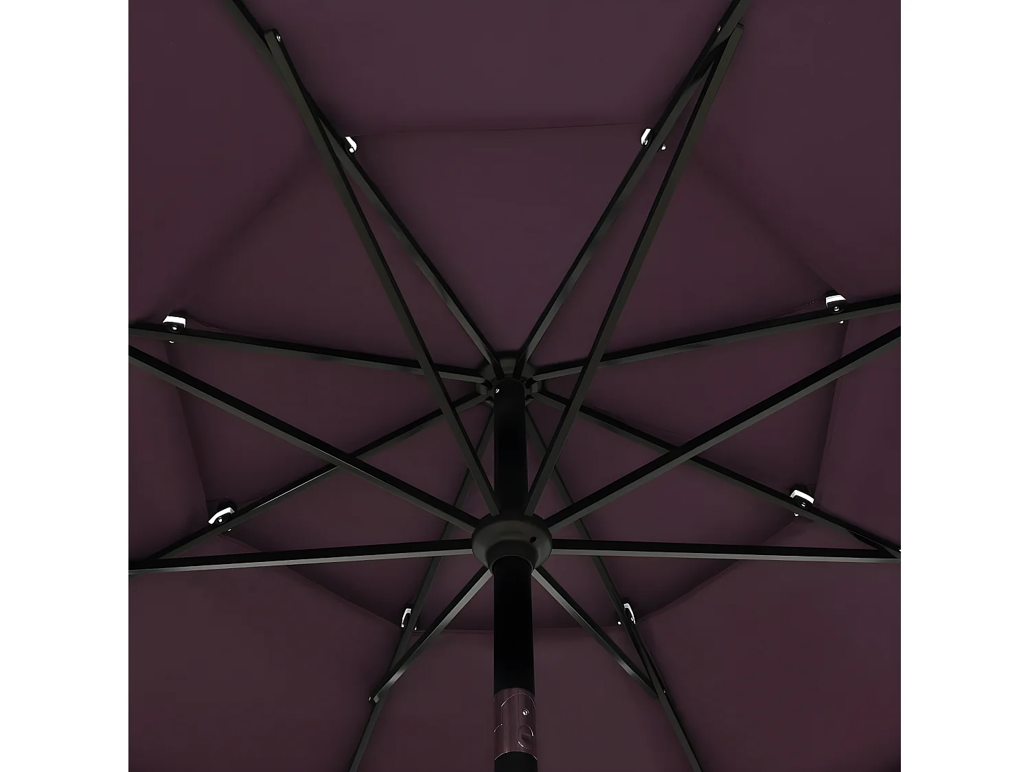 Parasol à 3 niveaux avec mât en aluminium Bordeaux 3,5 m WVGQ2571