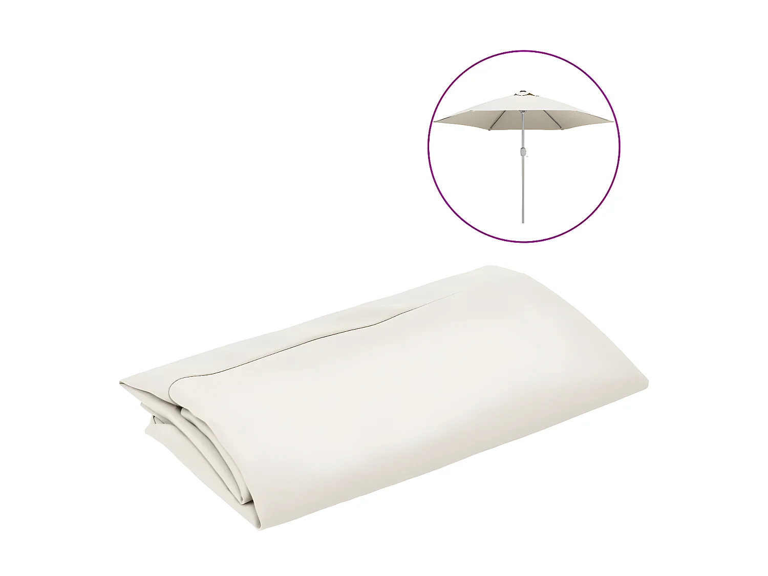 Tecido de substituição p/ guarda-sol 500 cm areia branco 300 cm PT346512