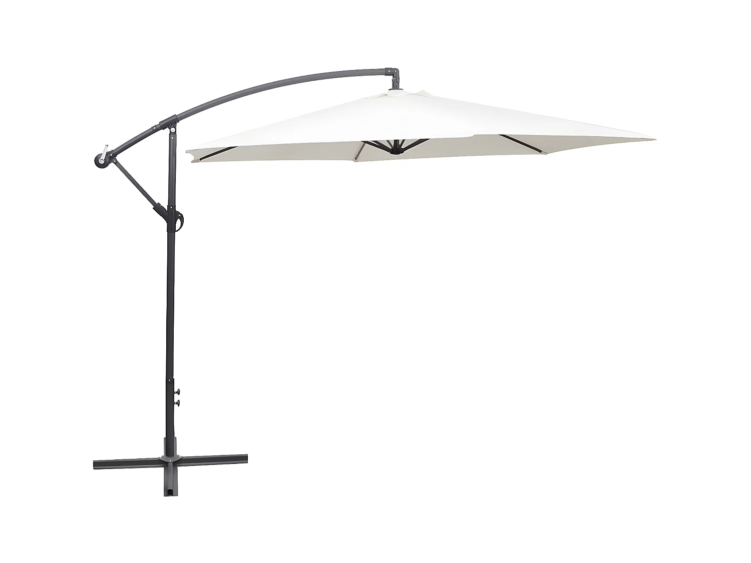 Guarda-sol cantilever 3 m branco areia PT624306