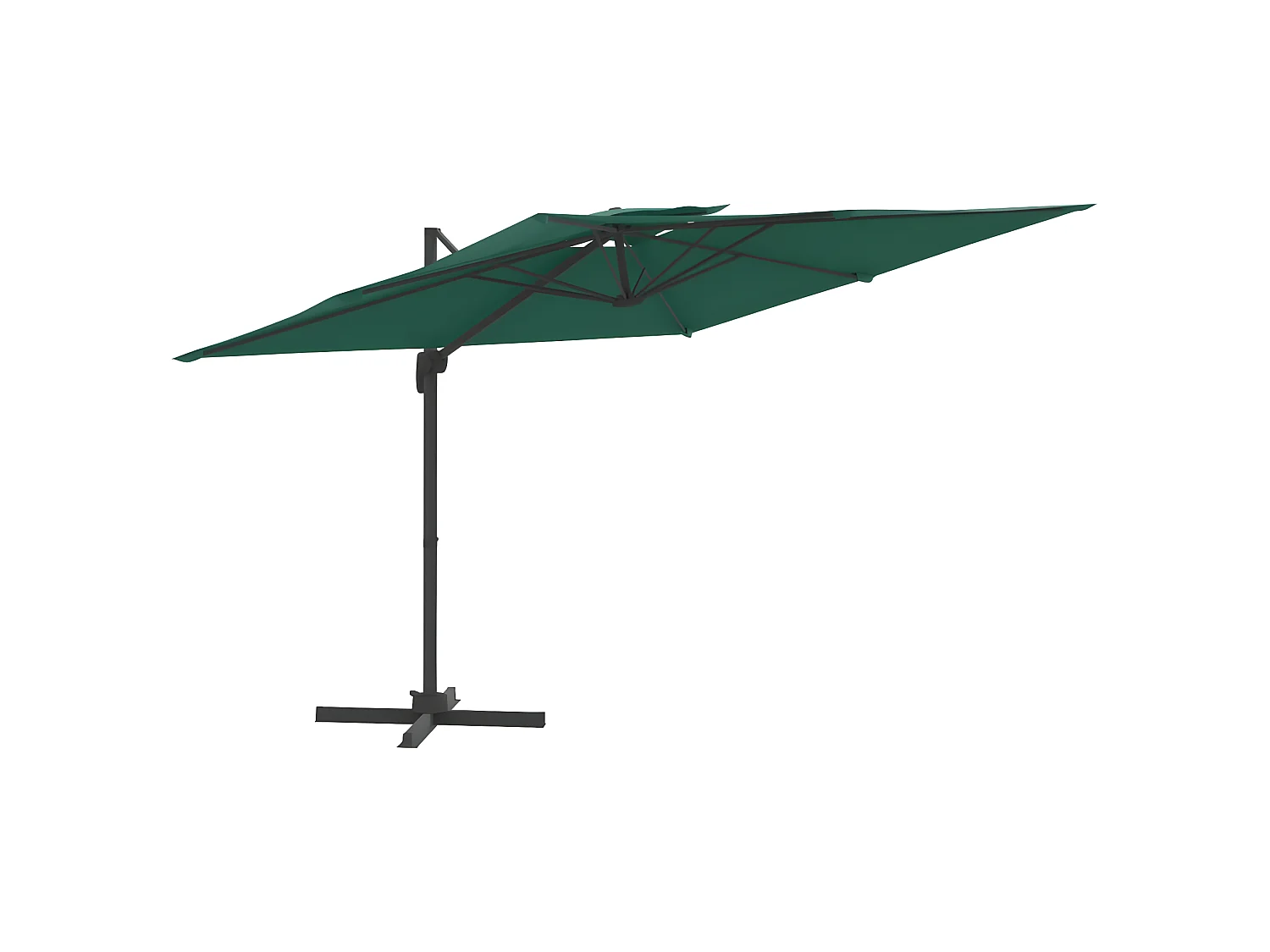 Parasol cantilever à double toit Vert 300x300 cm WVGQ3989