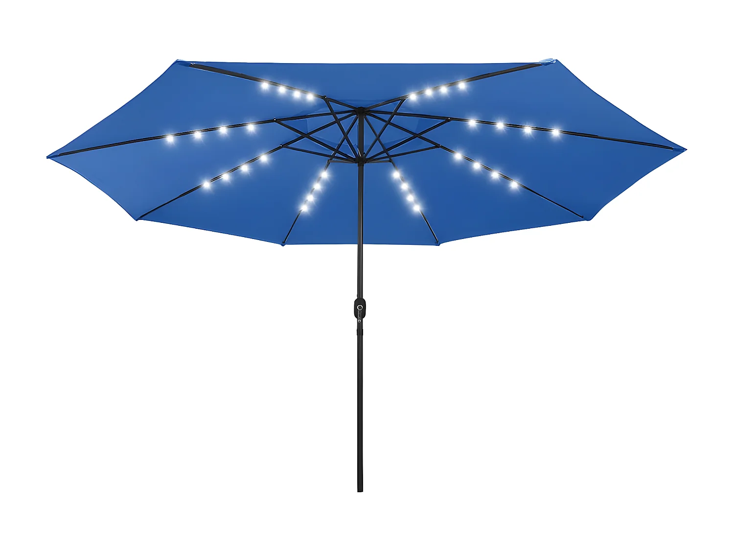 Parasol d'extérieur avec LED et mât en métal 400 cm Bleu azuré WVGQ1246