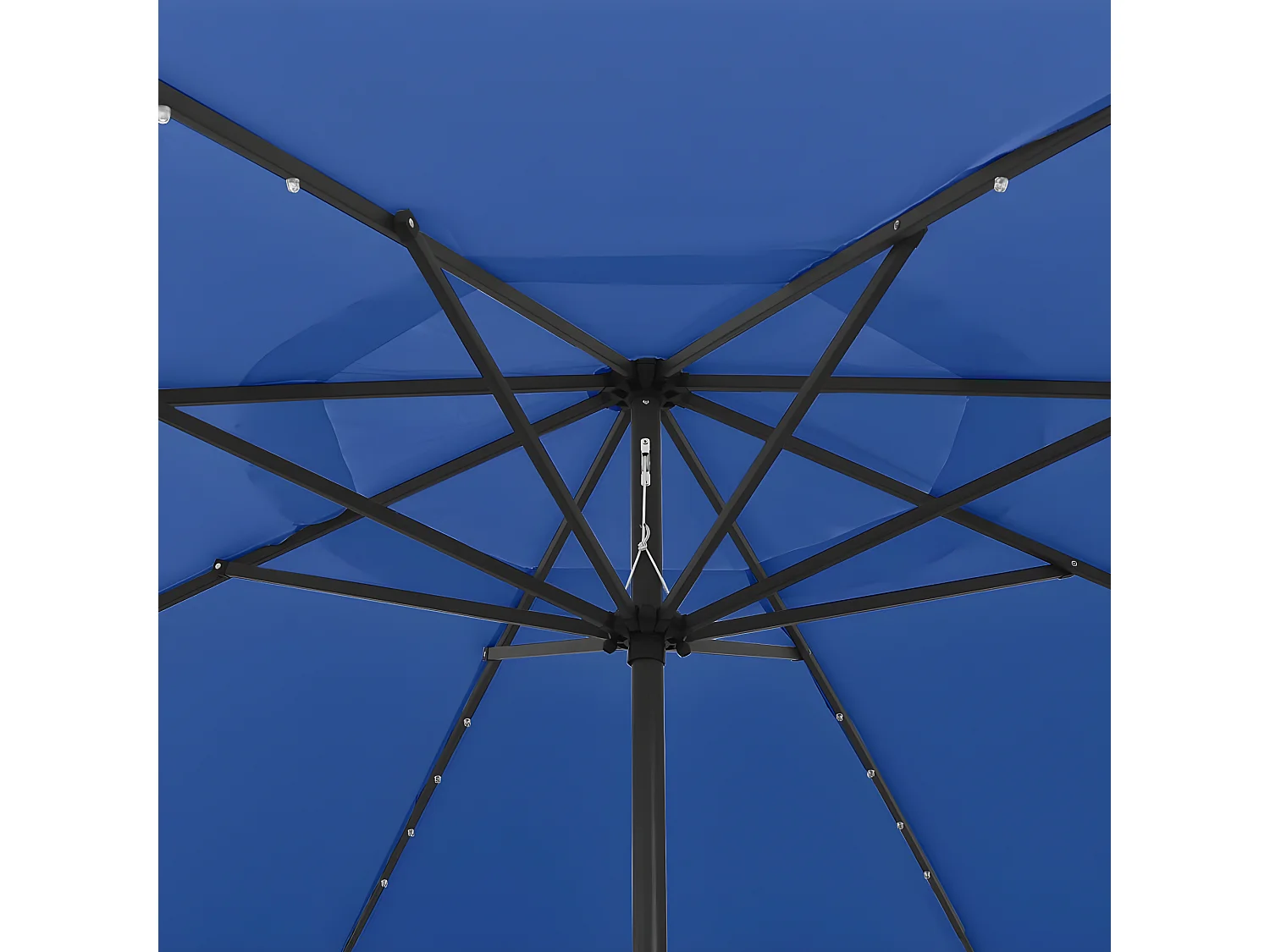 Parasol d'extérieur avec LED et mât en métal 400 cm Bleu azuré WVGQ1246