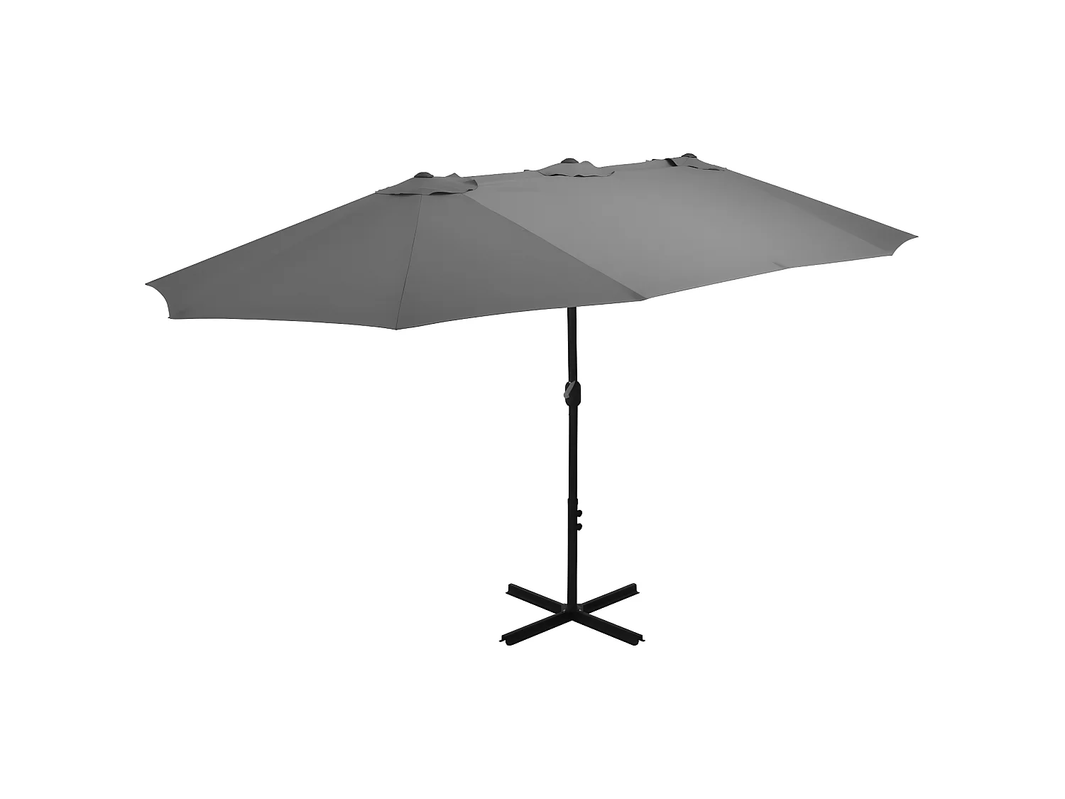 Parasol d'extérieur poteau en aluminium 460 x 270 cm anthracite WVGQ2421