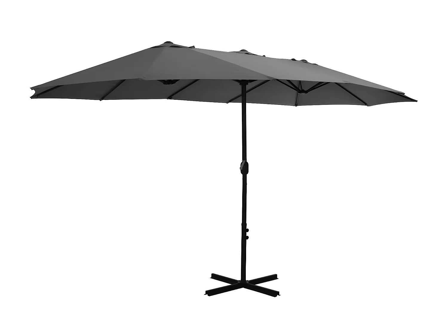 Parasol d'extérieur poteau en aluminium 460 x 270 cm anthracite WVGQ2421