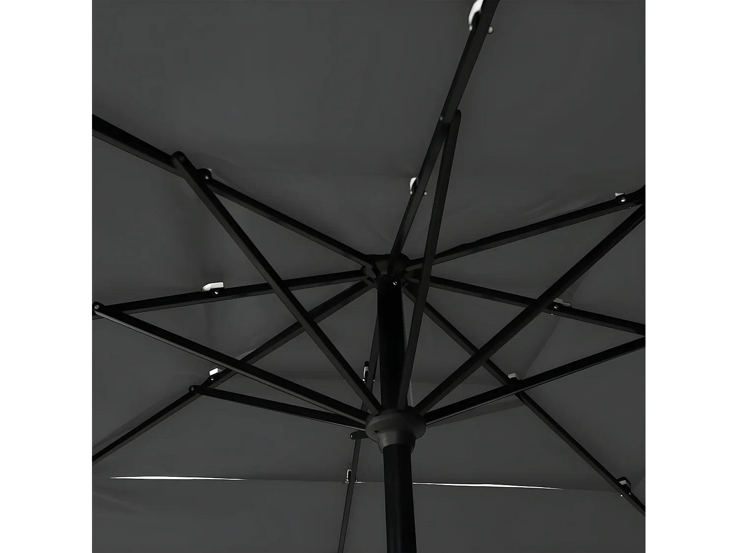 Sombrilla de 3 niveles poste aluminio gris antracita 2,5x2,5 m ES440024