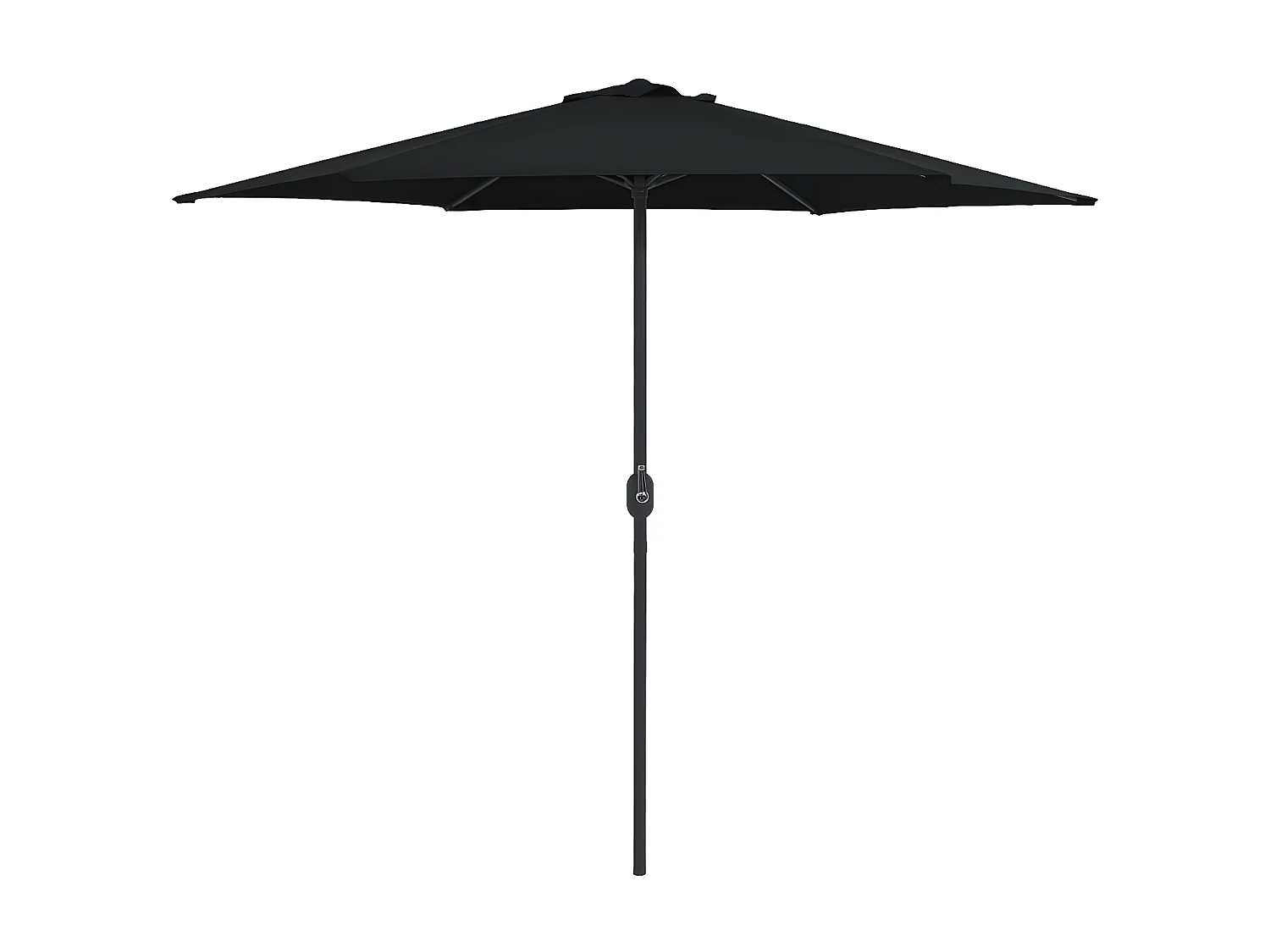 Parasol d'extérieur et mât en aluminium 270x246 cm Noir GWE6581