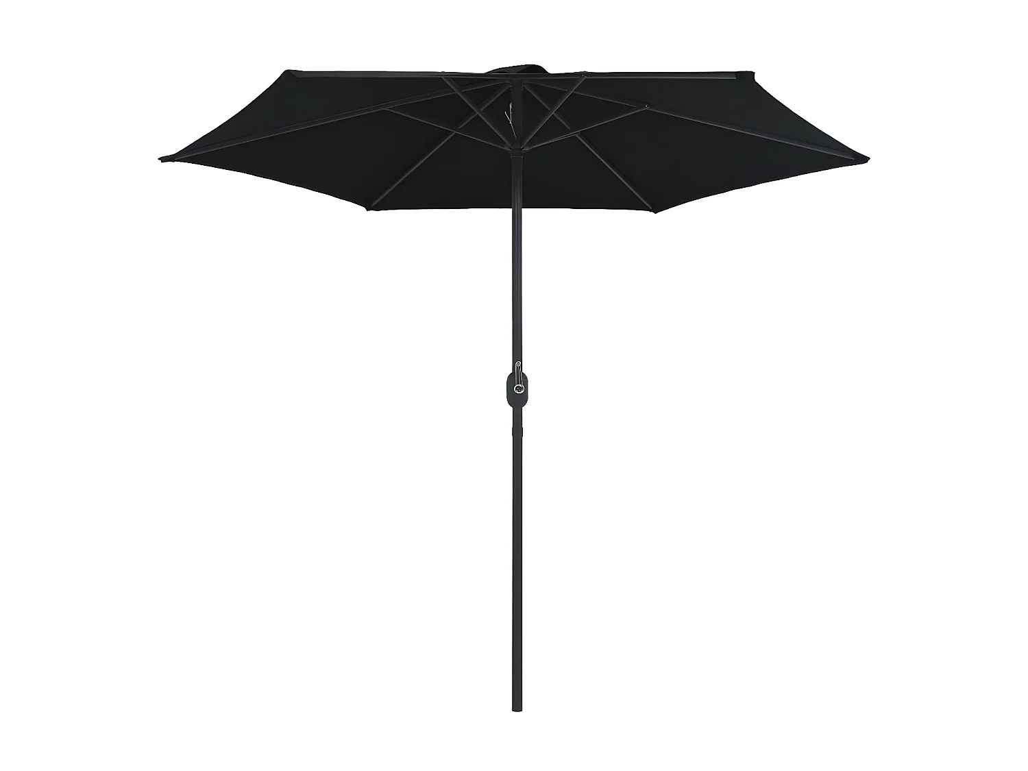 Parasol d'extérieur et mât en aluminium 270x246 cm Noir GWE6581