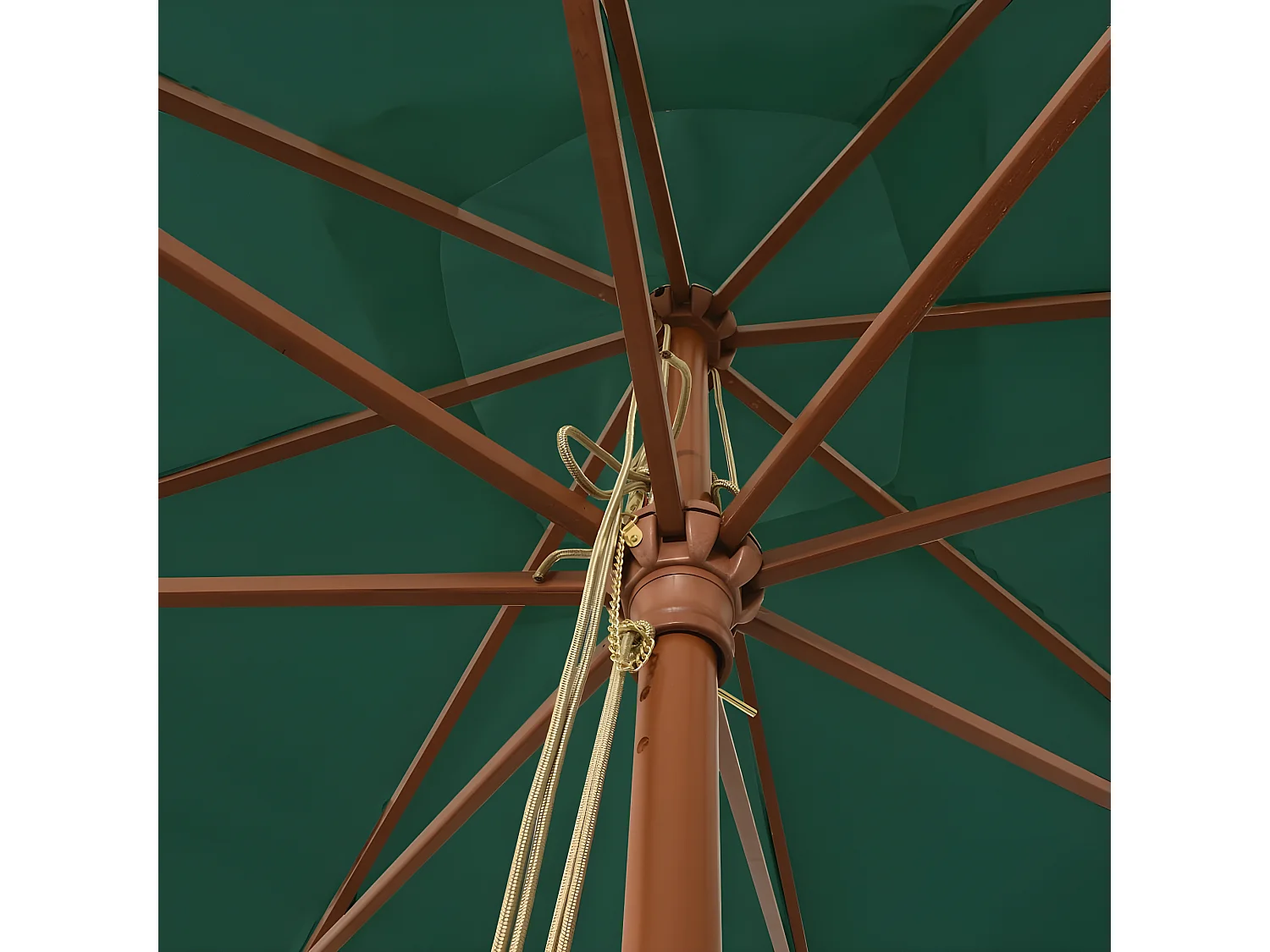 Parasol de jardin avec mât en bois vert 300x300x273 cm WVGQ3483