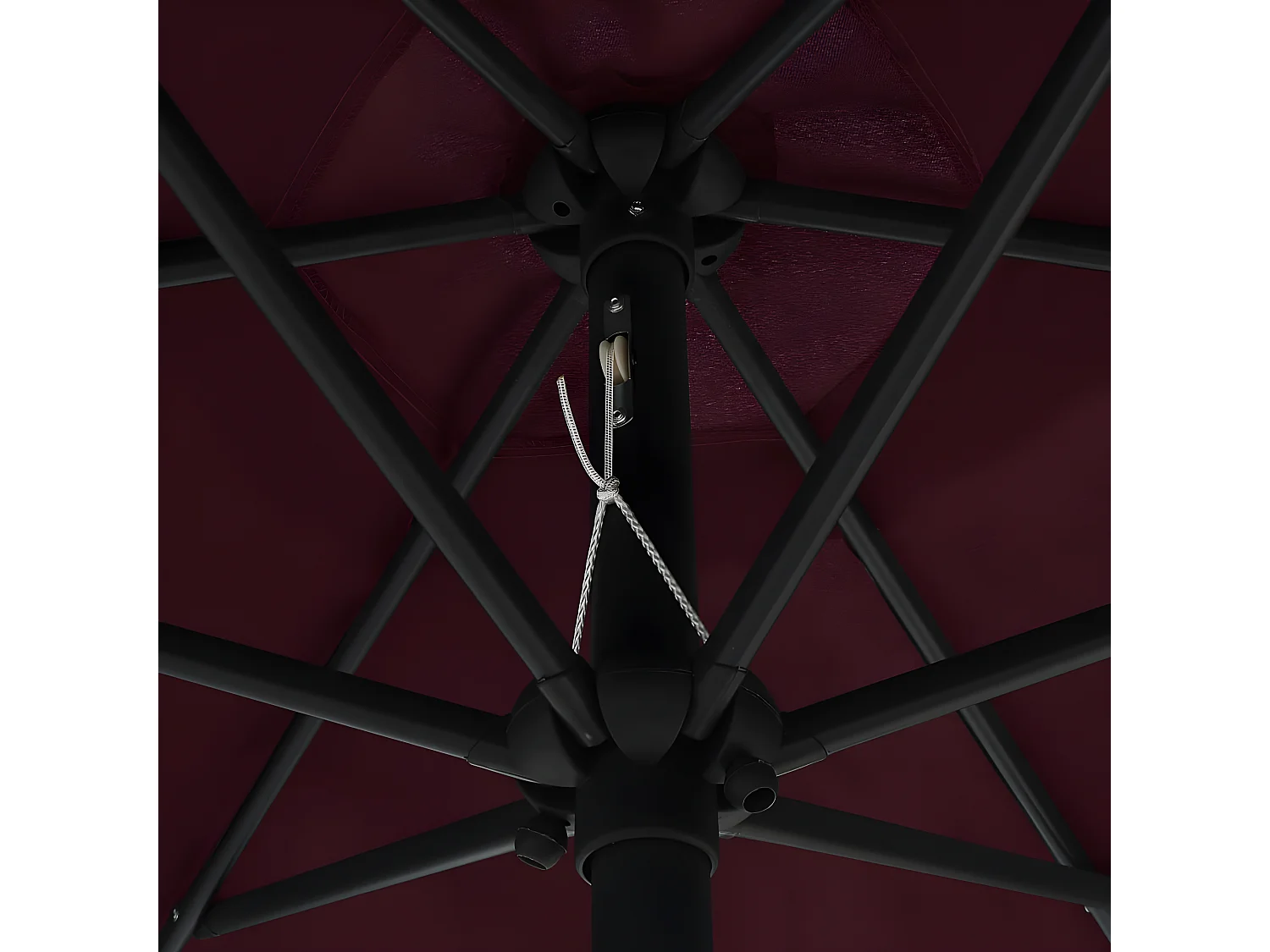 Guarda-sol exterior c/ mastro alumínio 270x246cm vermelho bordô PT436234