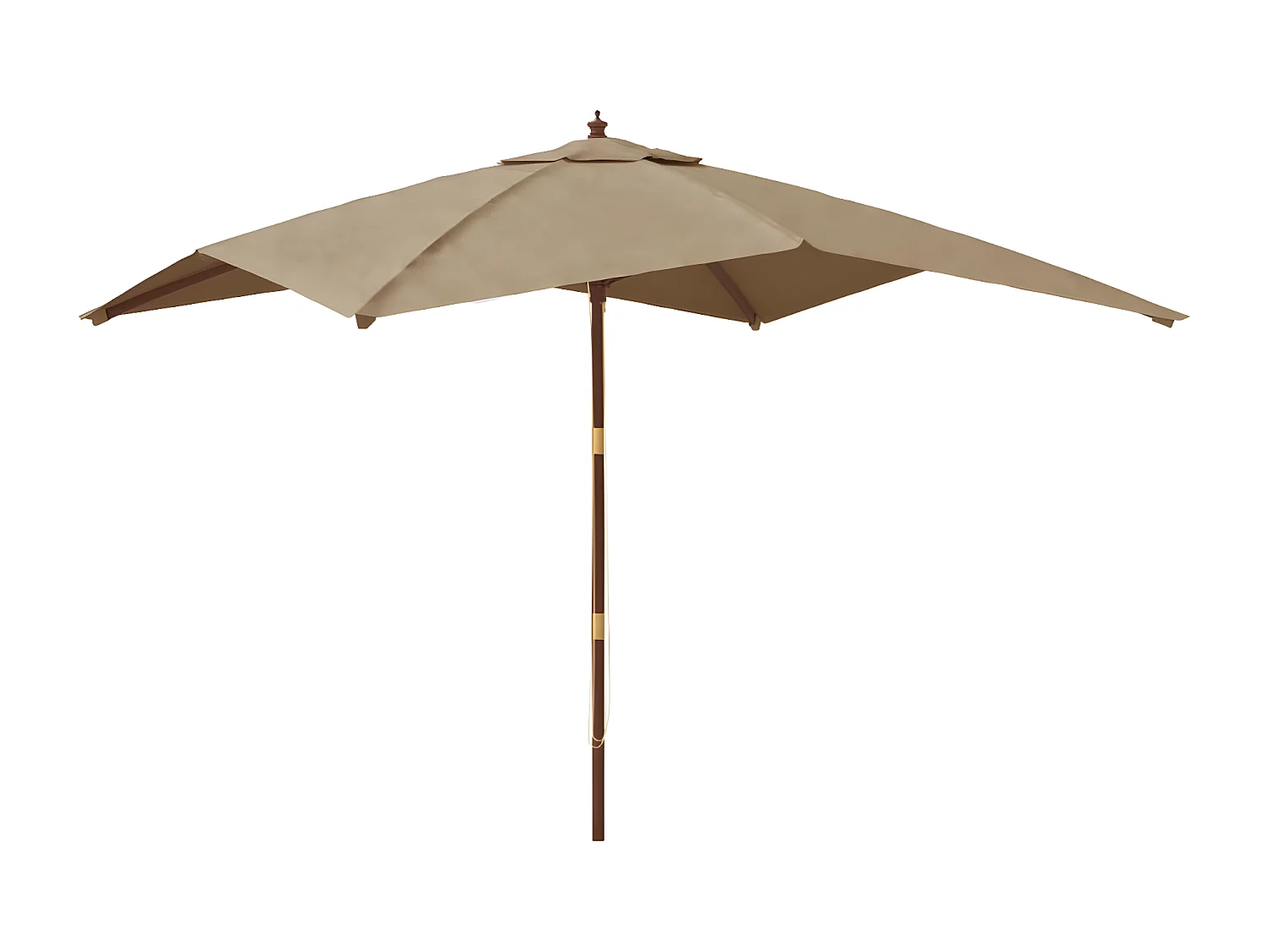 Parasol de jardin avec mât en bois taupe 300x300x273 cm WVGQ3375