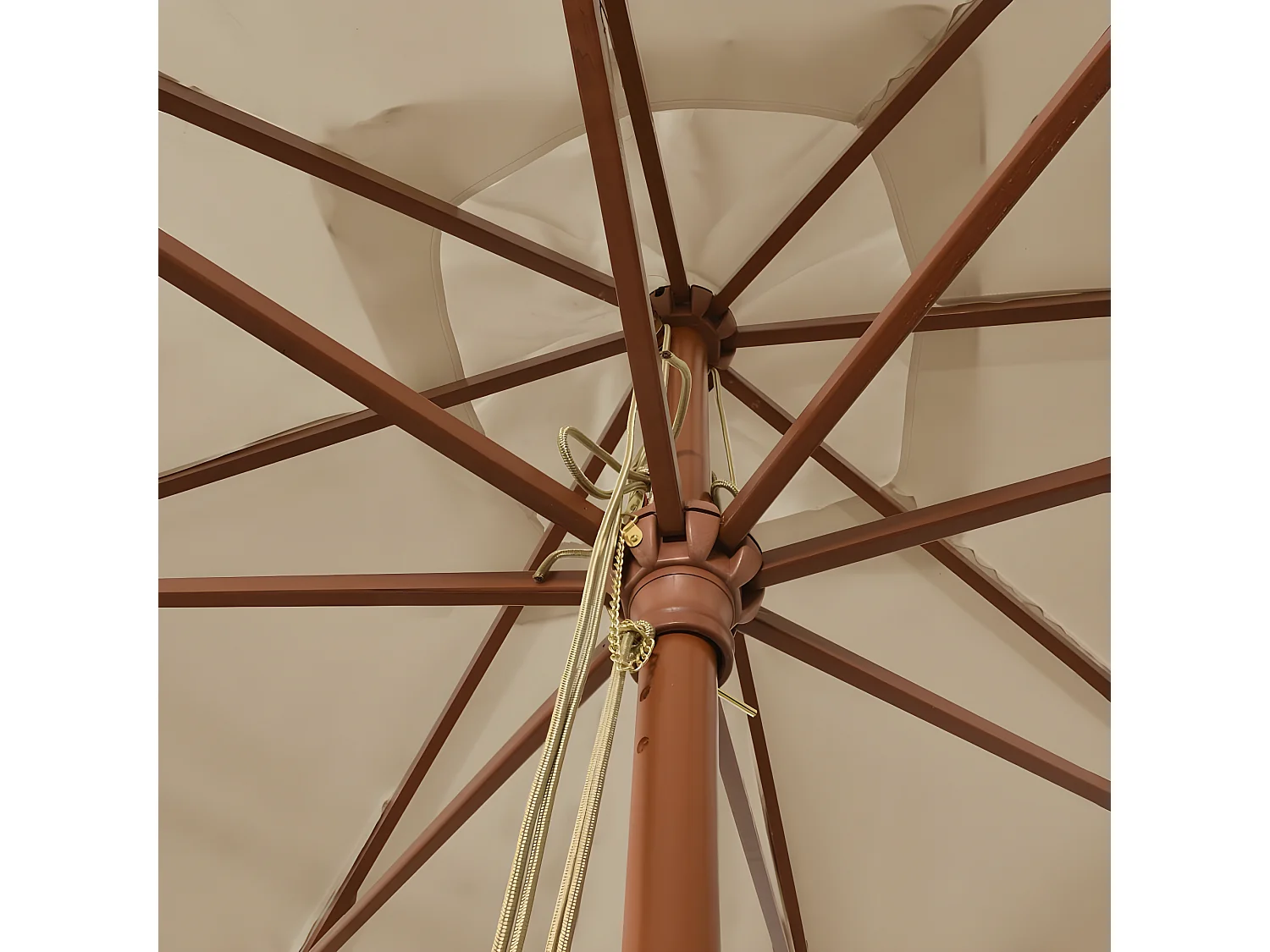 Parasol de jardin avec mât en bois taupe 300x300x273 cm WVGQ3375