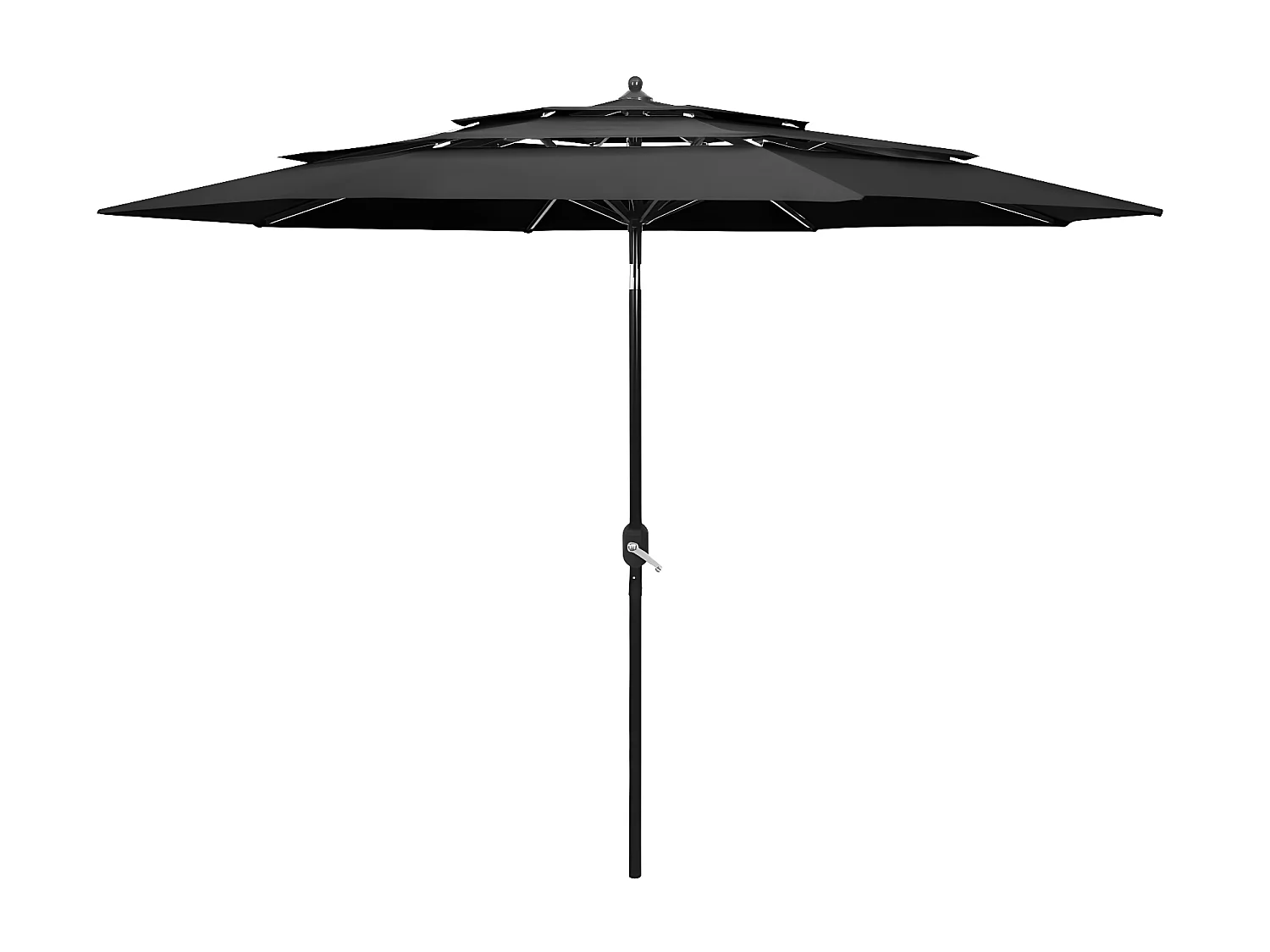 Parasol 3-laags met aluminium paal 3 m antracietkleurig NL732704