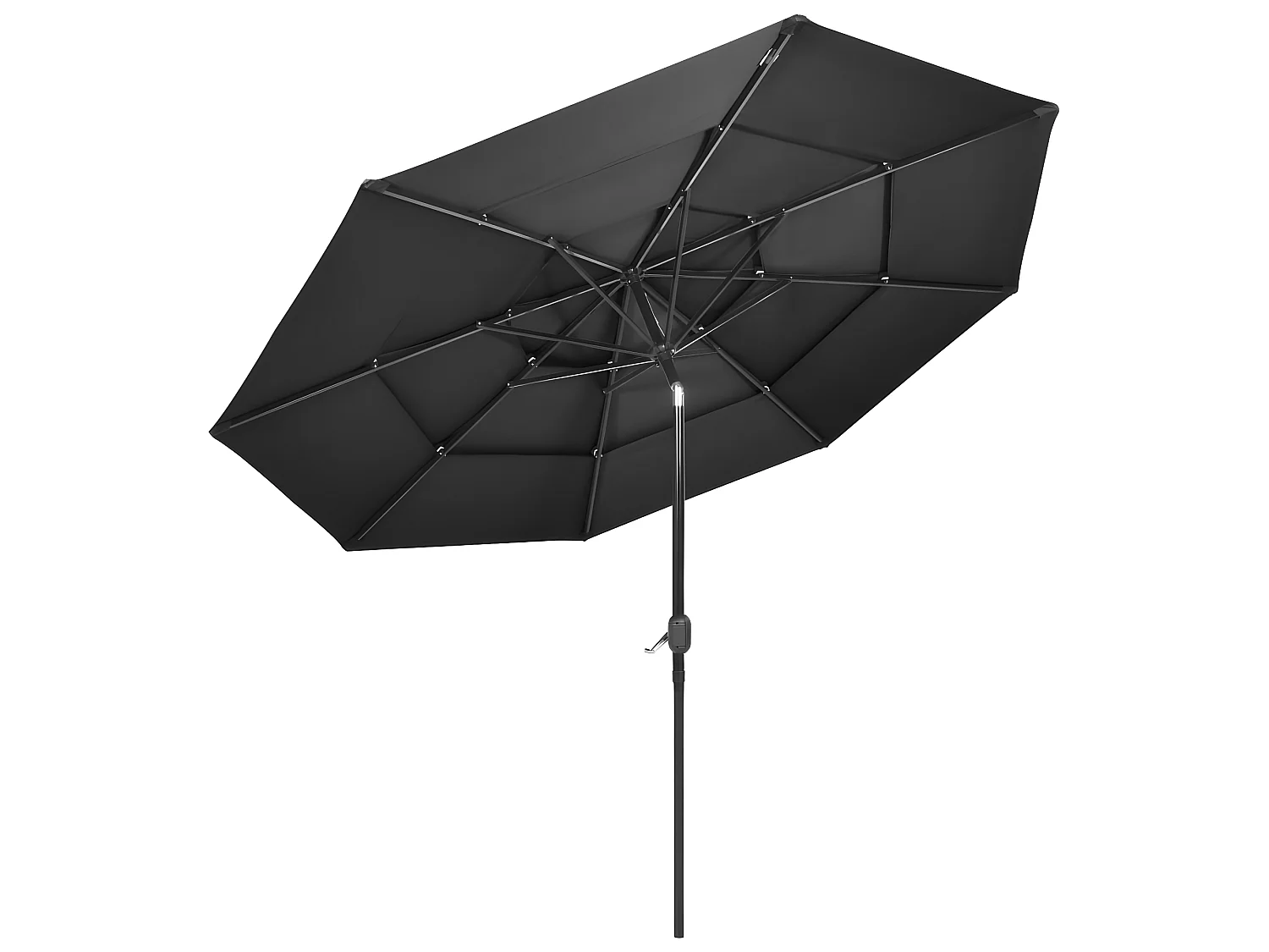 Parasol 3-laags met aluminium paal 3 m antracietkleurig NL732704