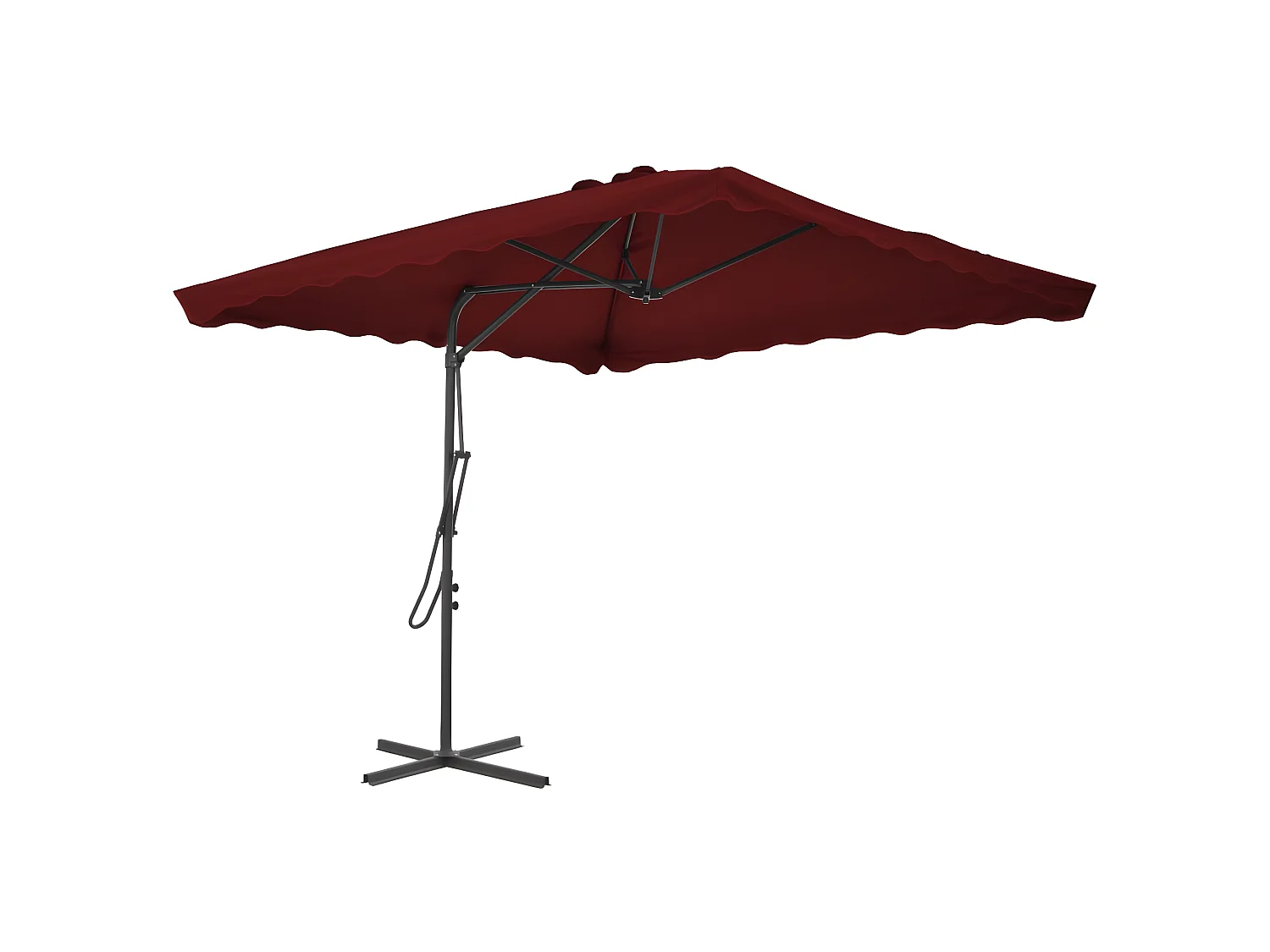 Parasol met stalen paal 250x250x230 cm bordeauxrood NL898713