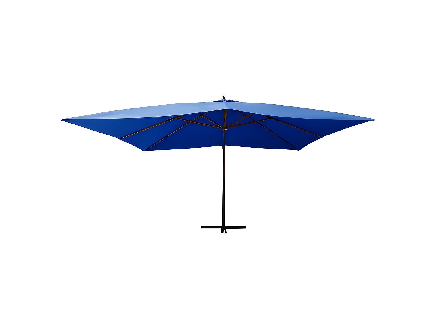 Zweefparasol met houten paal 400x300 cm azuurblauw NL794916