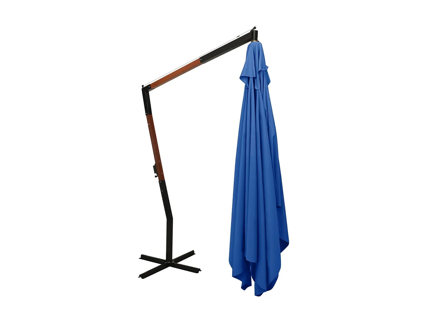Zweefparasol met houten paal 400x300 cm azuurblauw NL794916