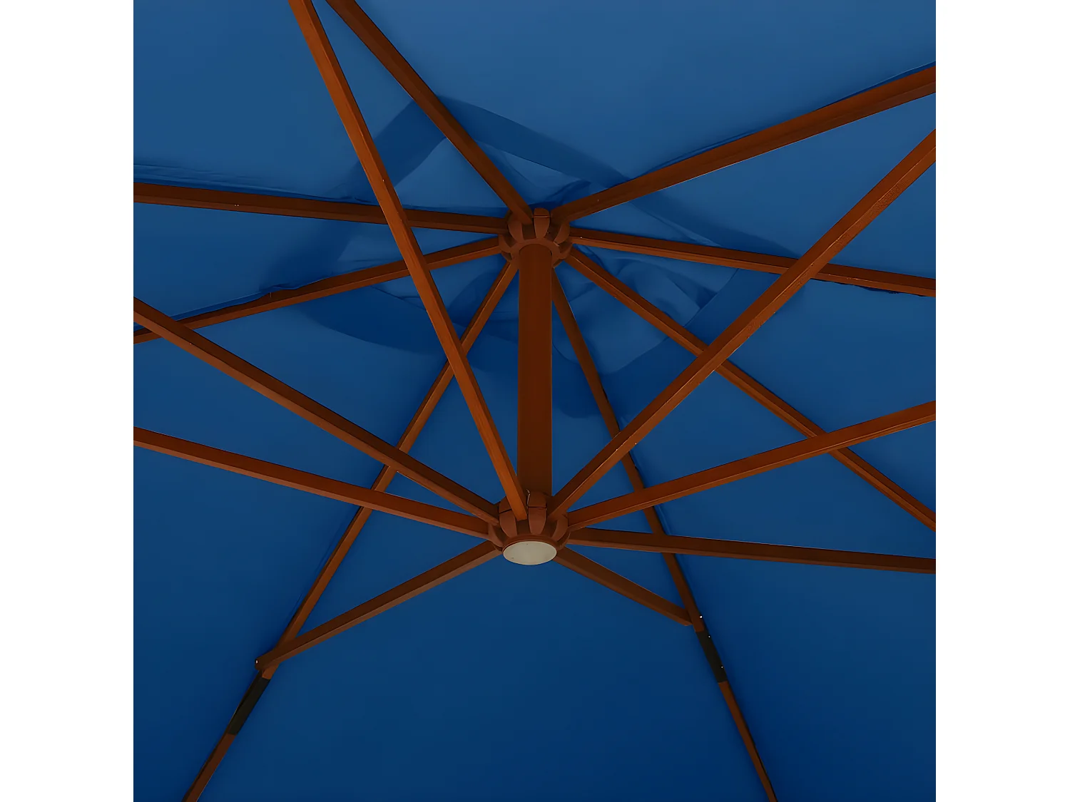 Zweefparasol met houten paal 400x300 cm azuurblauw NL794916