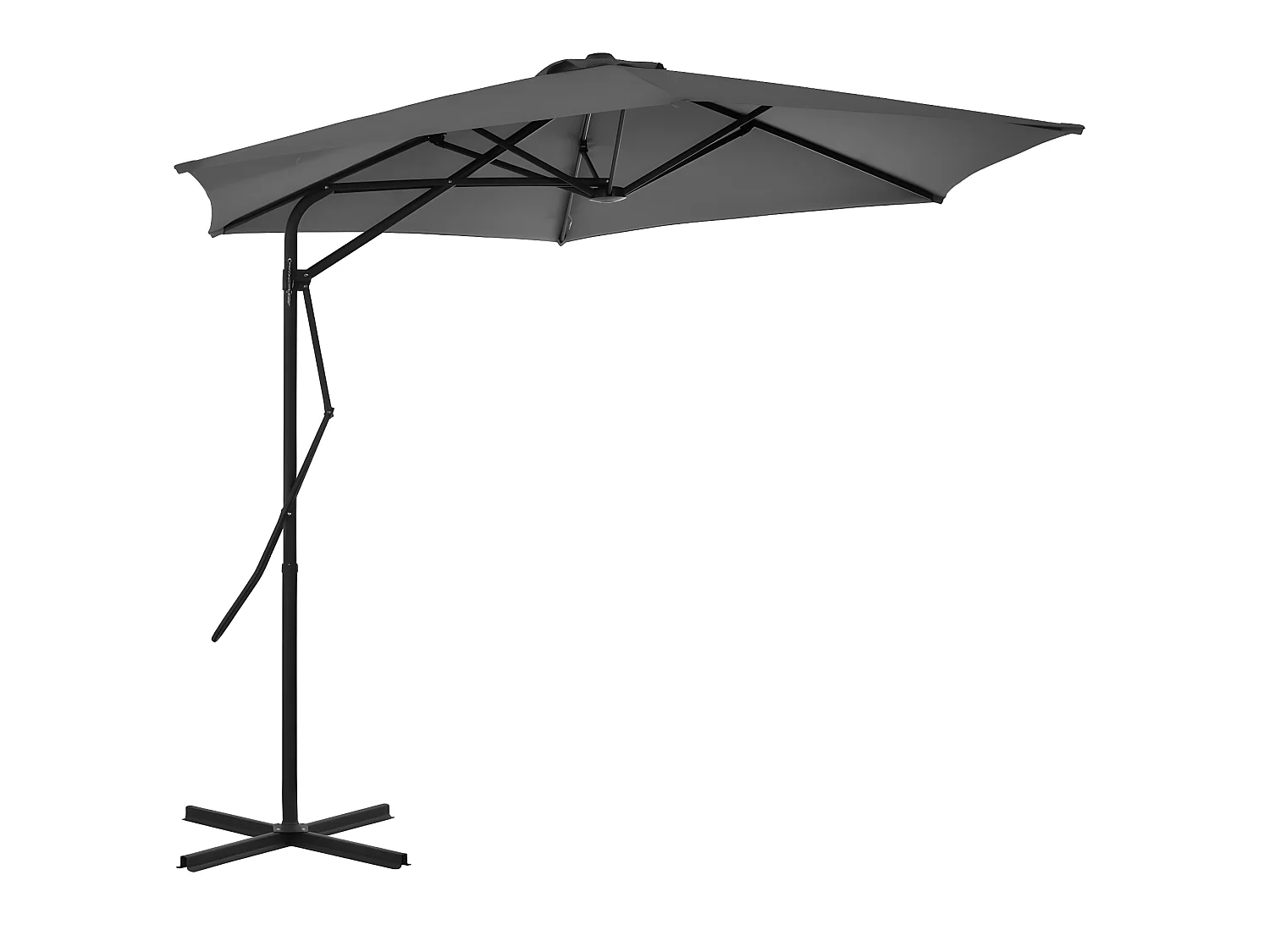 Parasol d'extérieur avec poteau en acier 300 cm Anthracite WVGQ6409
