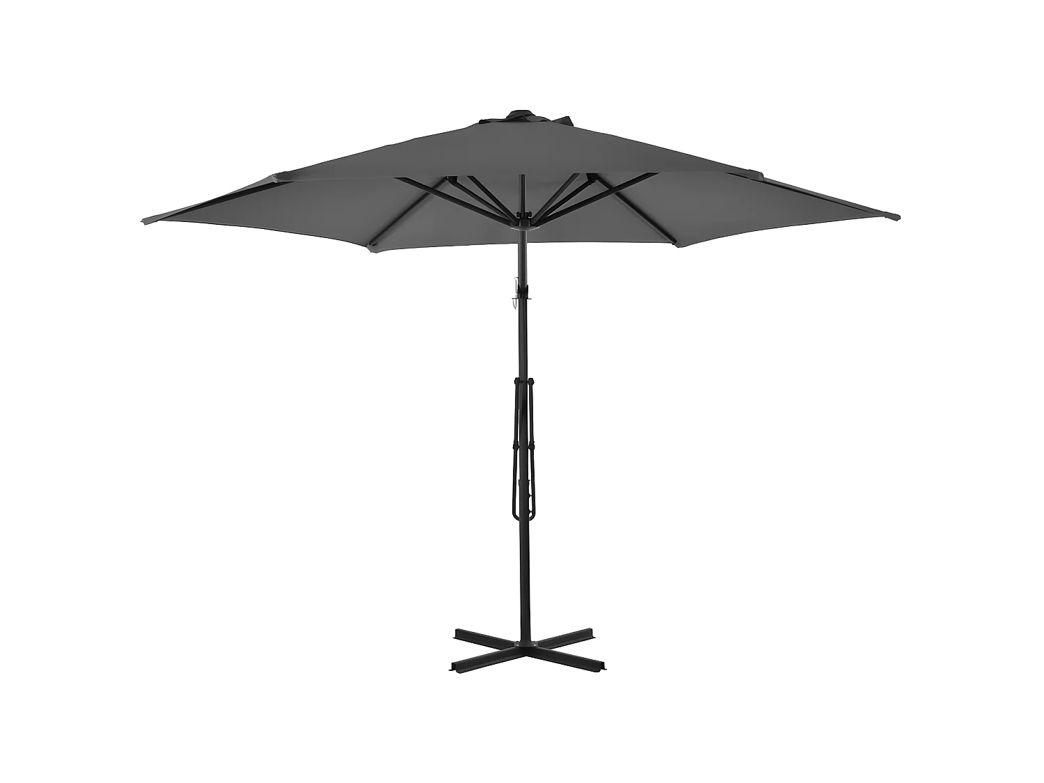 Parasol d'extérieur avec poteau en acier 300 cm Anthracite WVGQ6409