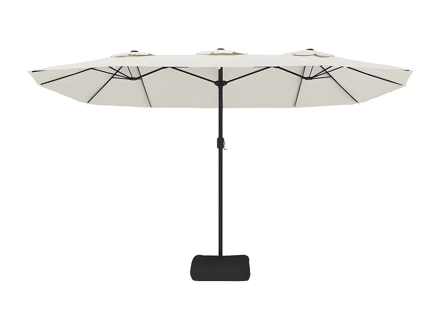 Parasol à double tête avec LED blanc sable 449x245 cm GWE3544