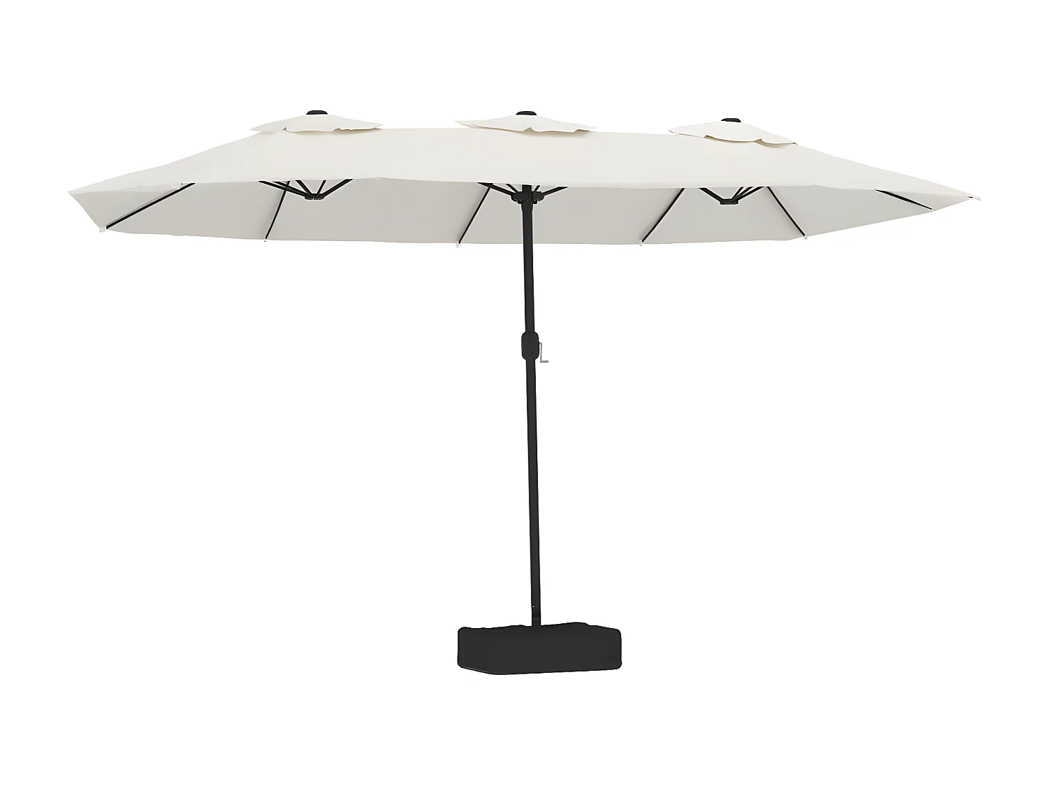 Parasol à double tête avec LED blanc sable 449x245 cm GWE3544