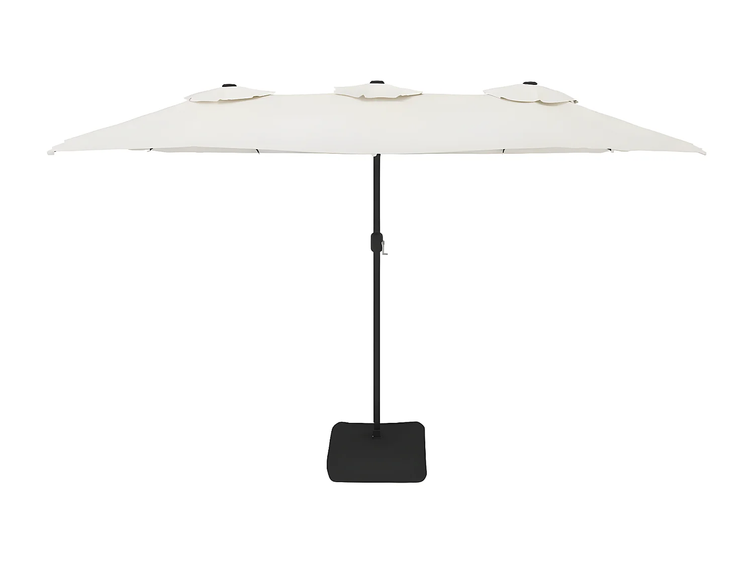 Parasol à double tête avec LED blanc sable 449x245 cm GWE3544