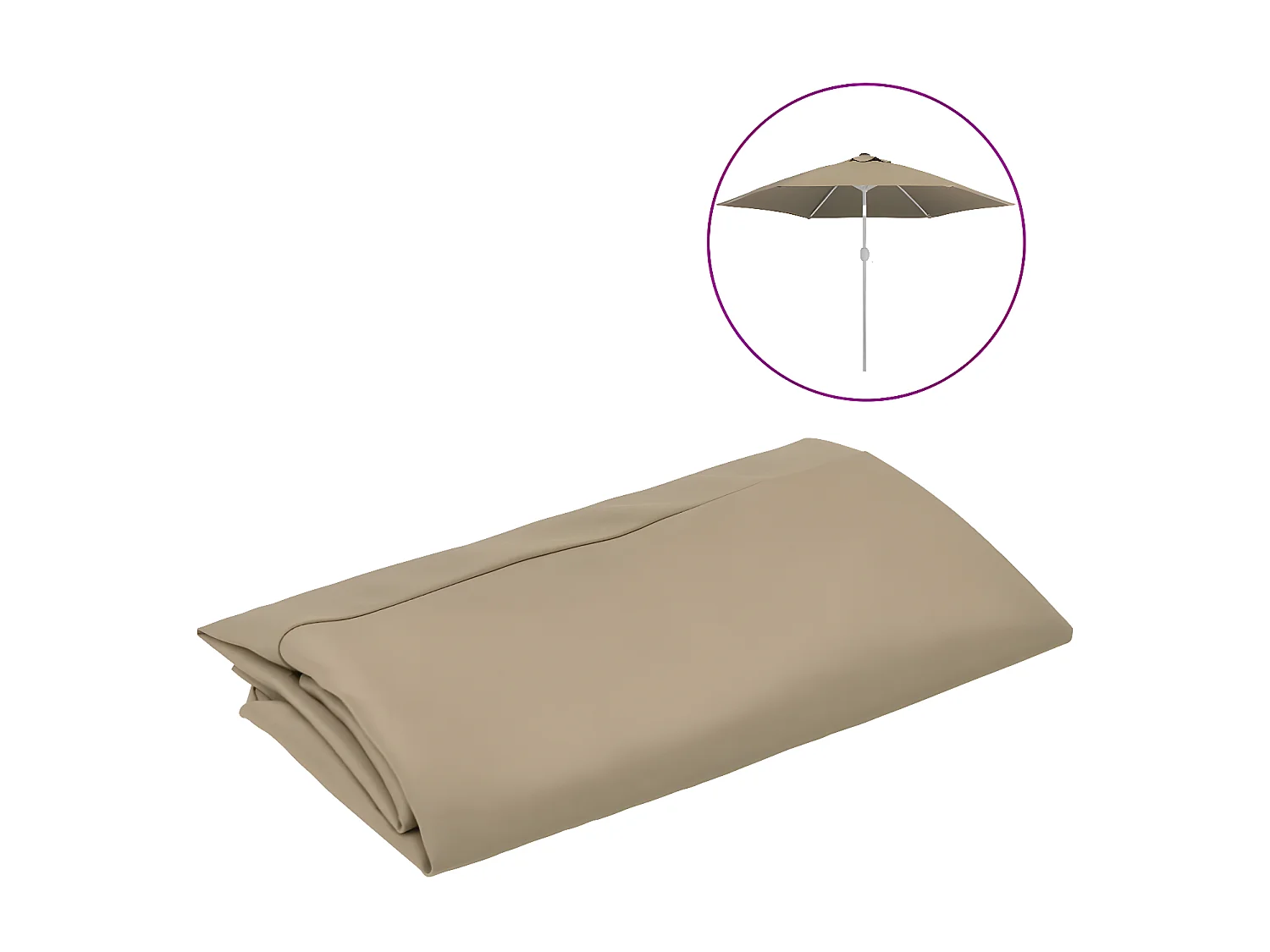 Tissu de remplacement pour parasol d'extérieur Taupe 300 cm WVGQ2955