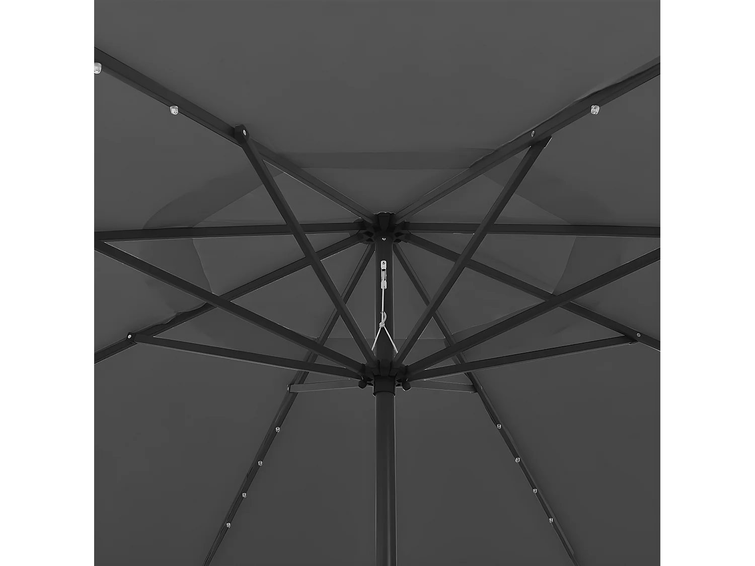 Parasol d'extérieur avec LED et mât en métal 400 cm Anthracite OWV67418